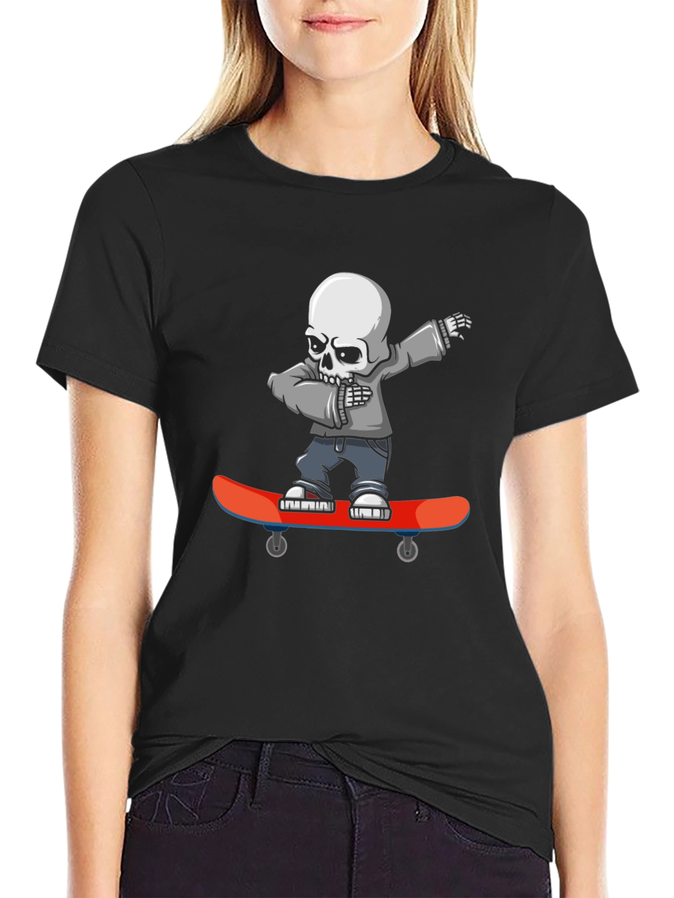 Skateboard Skeleton Graphic T-Shirt