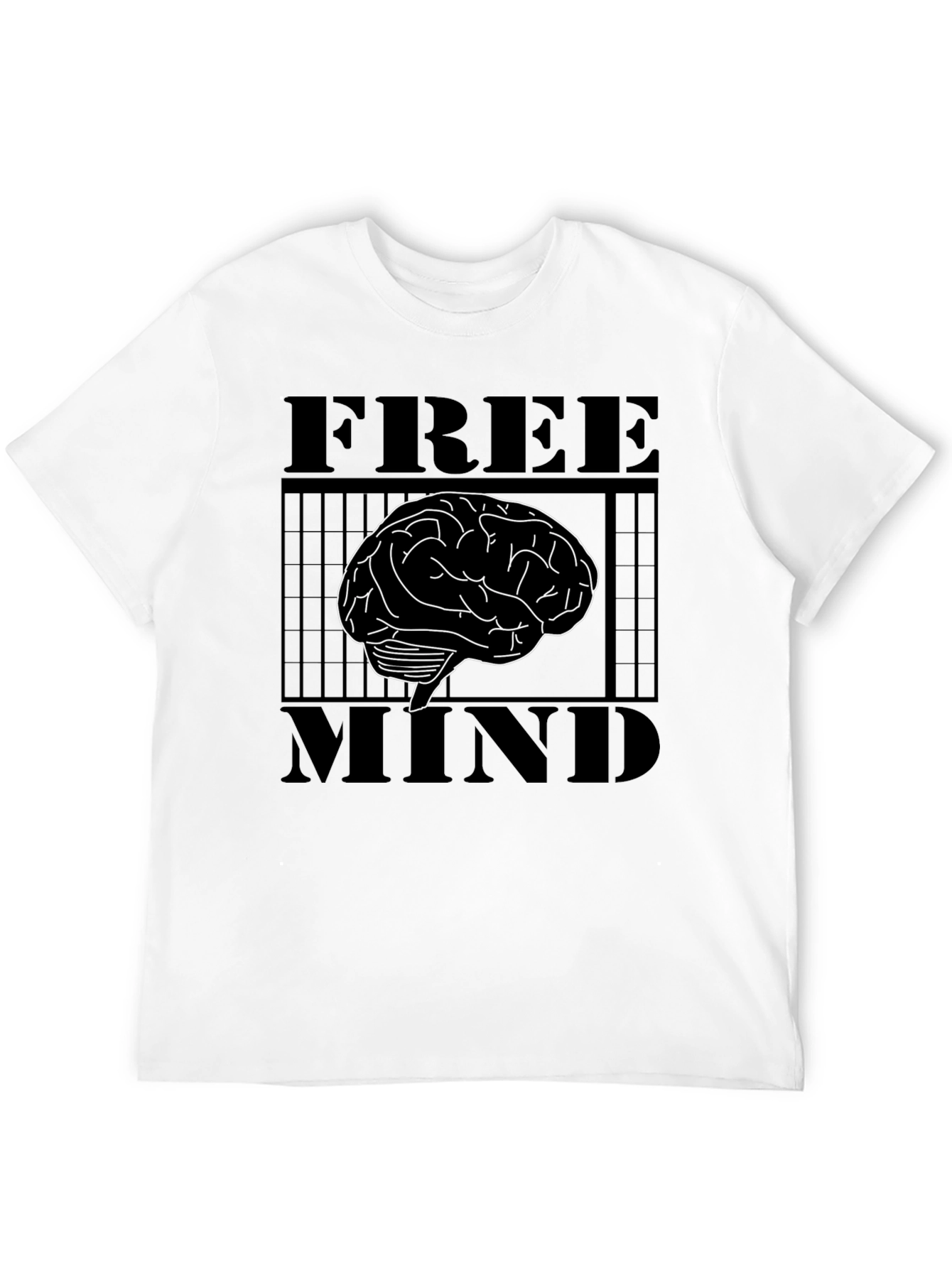 Free Mind Brain Graphic T-Shirt - Mens