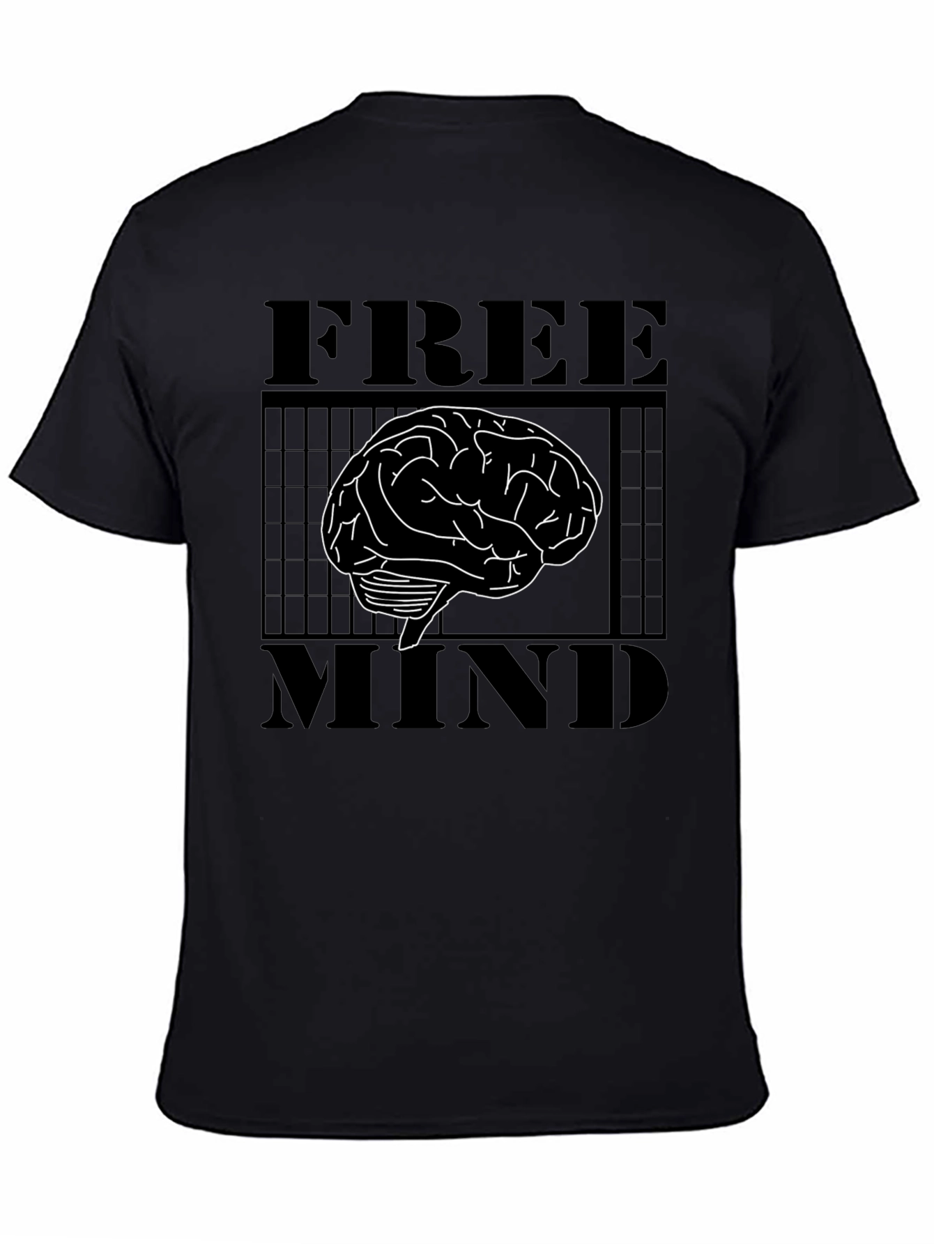 Free Mind Brain Graphic T-Shirt - Mens