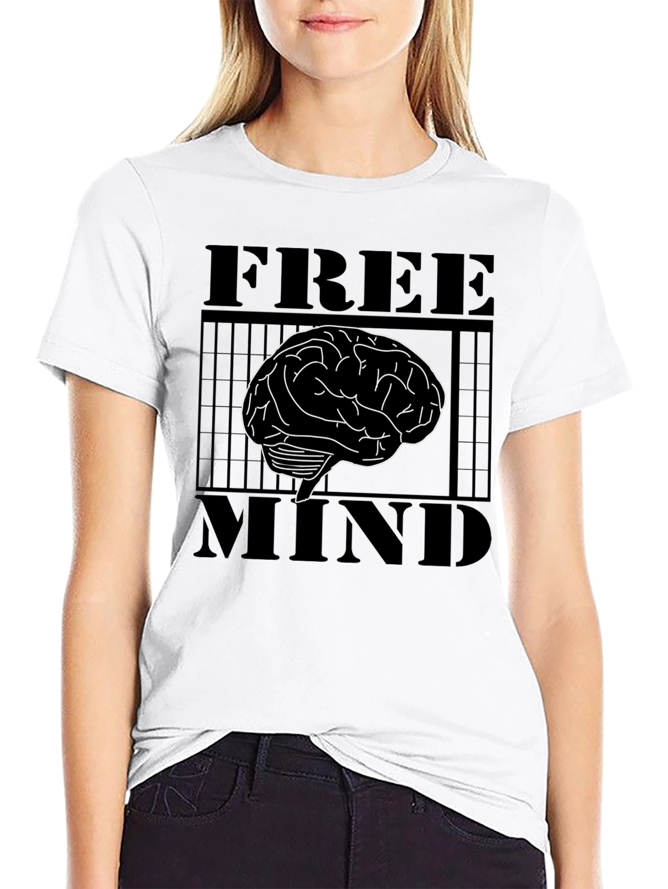 Free Mind Brain Graphic T-Shirt - Mens