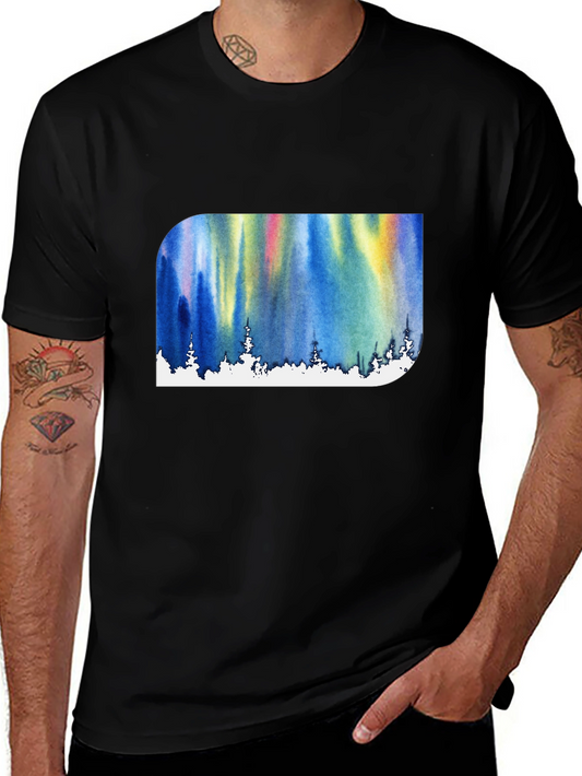 Aurora Borealis Graphic Tee - Nature Inspired Art Shirt