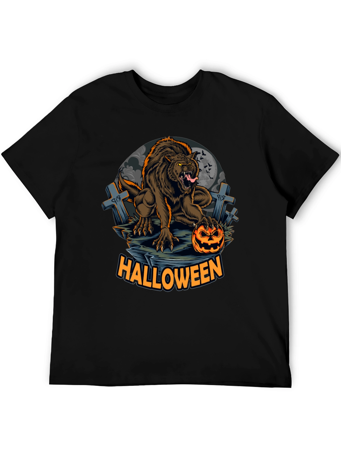 Halloween Werewolf Graphic T-Shirt