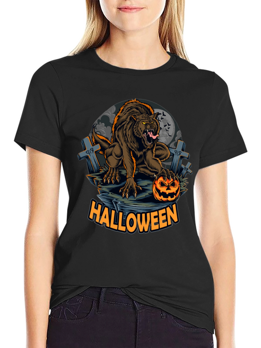 Halloween Werewolf Graphic T-Shirt