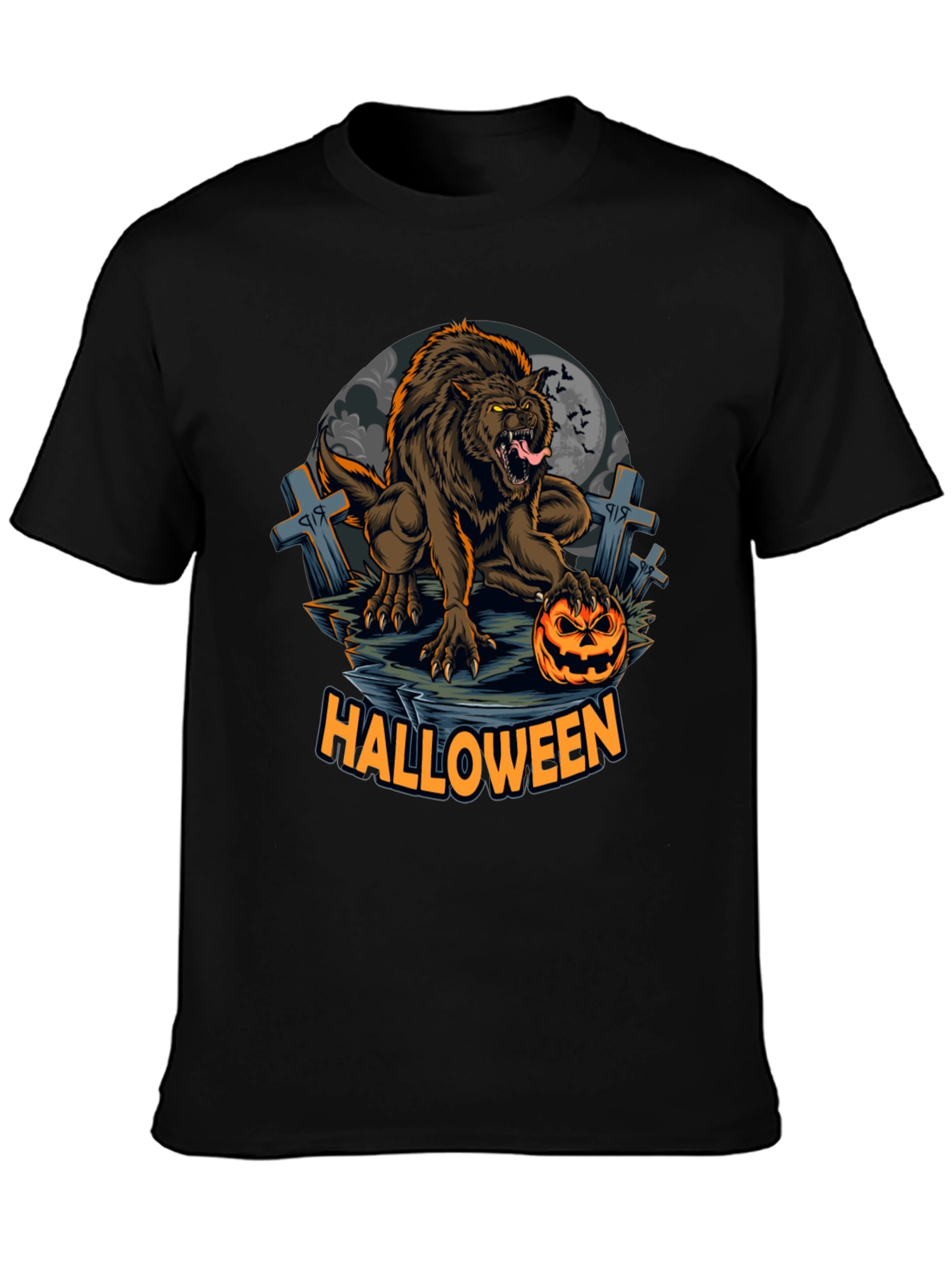 Halloween Werewolf Graphic T-Shirt