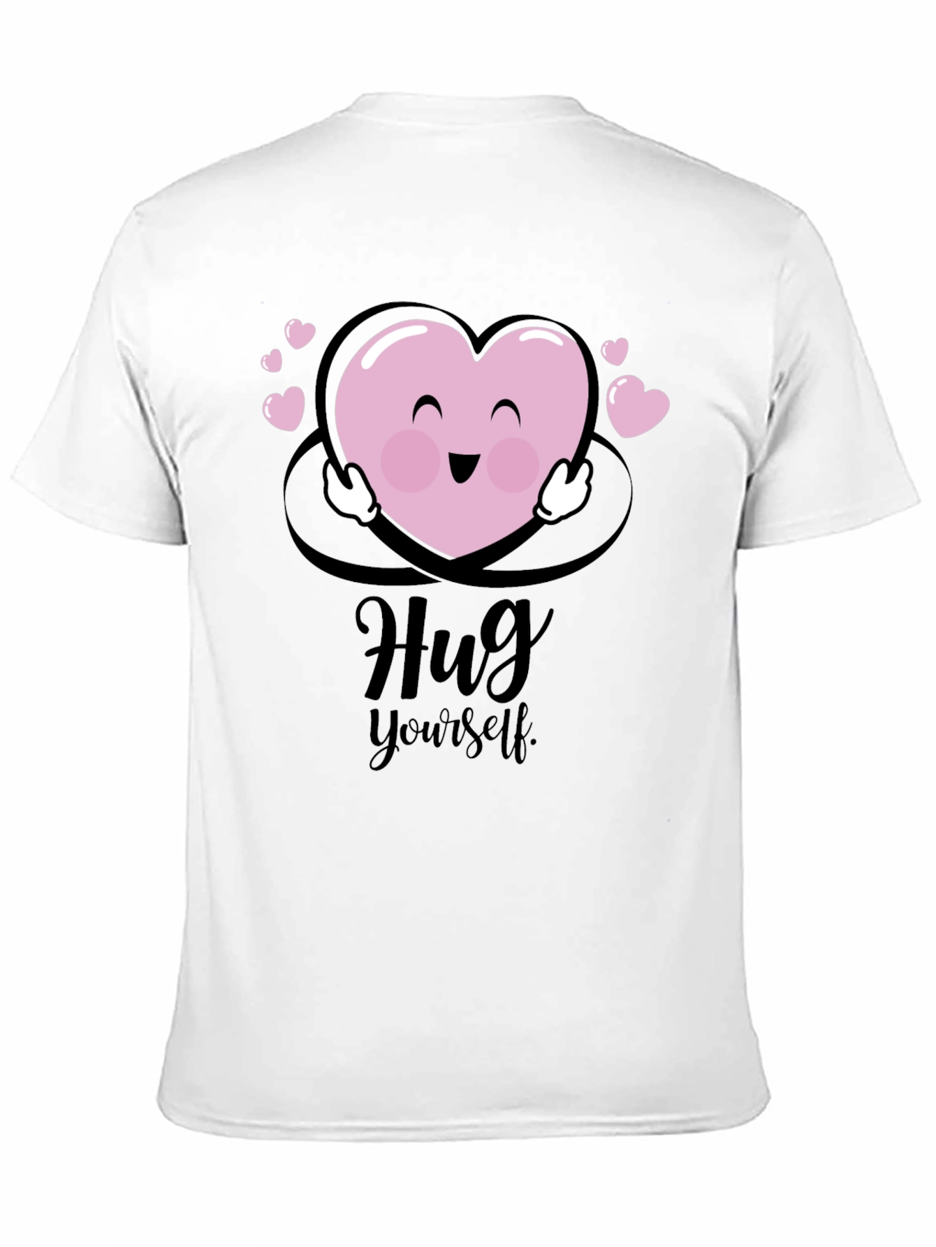 Hug Yourself Heart Graphic Black T-Shirt