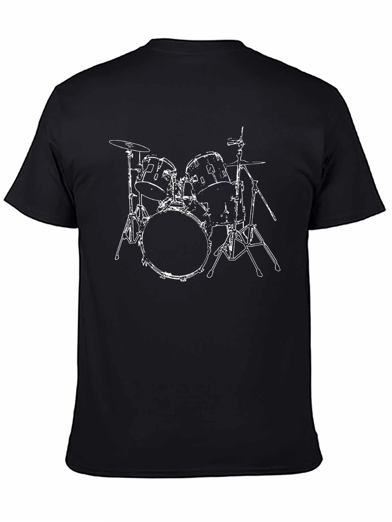 Drum Kit Graphic Tee - Black Cotton