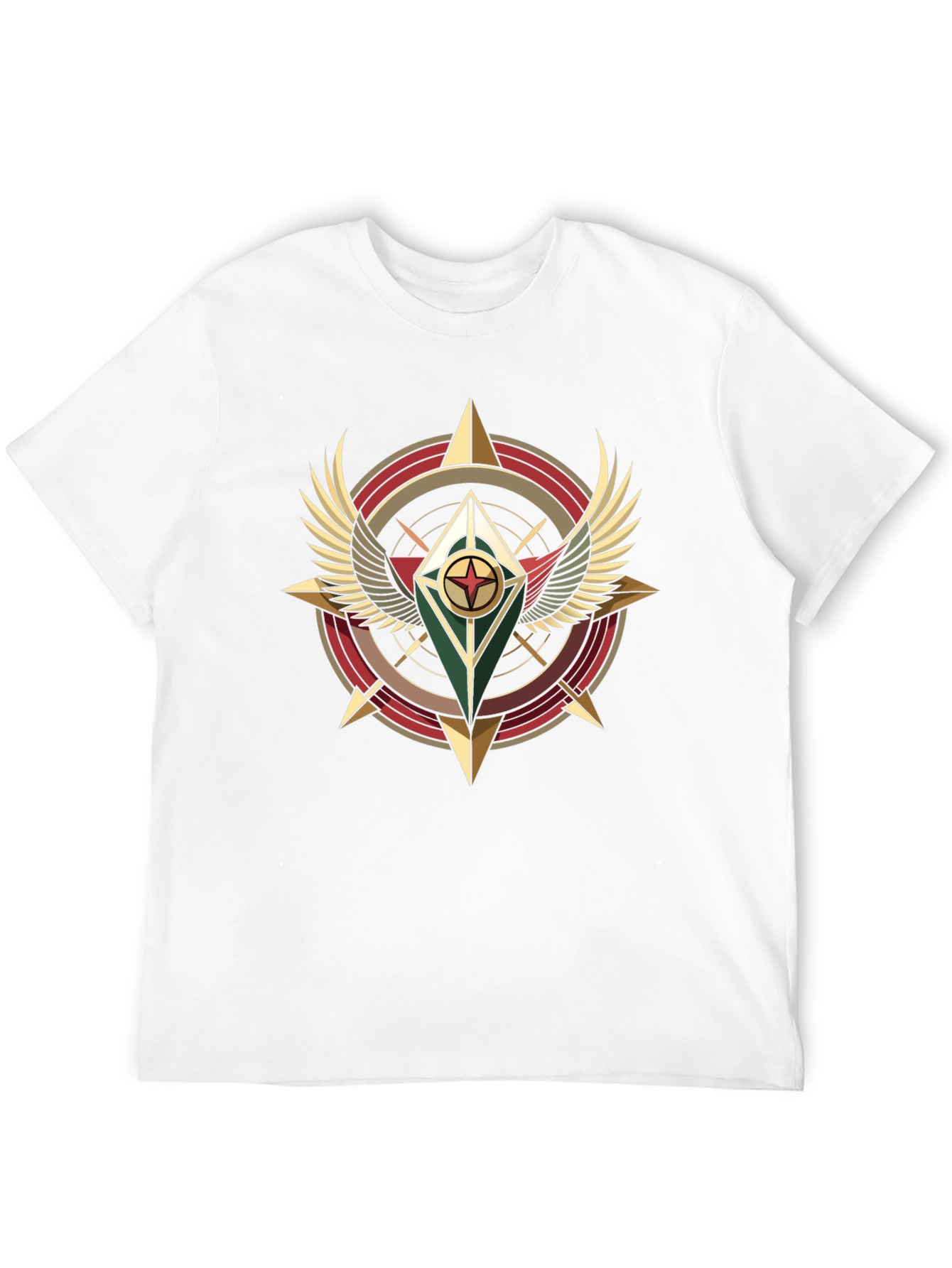 Winged Compass Graphic Tee - Black Cotton Shirt