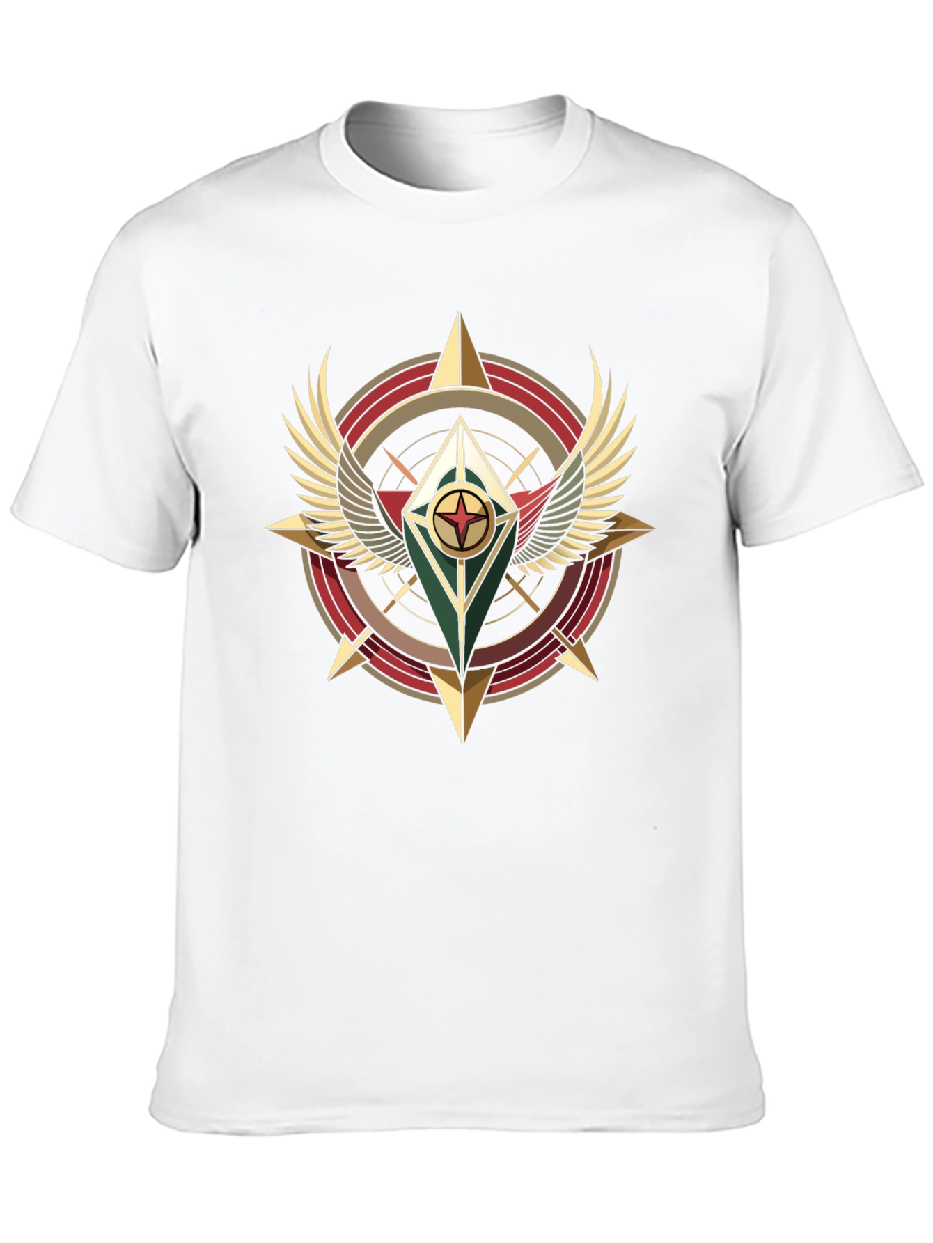 Winged Compass Graphic Tee - Black Cotton Shirt