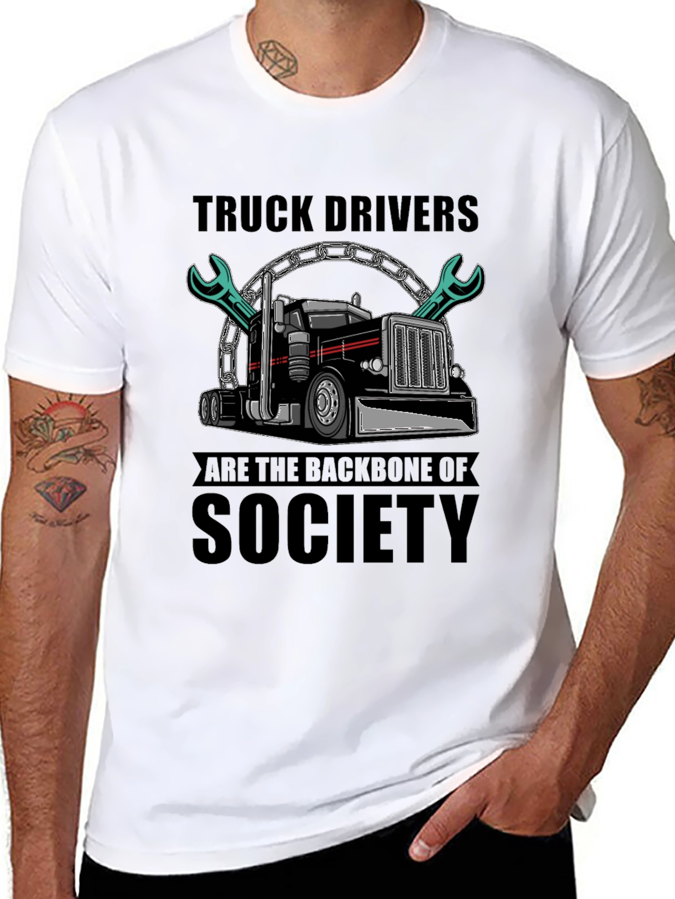 Truck Driver Backbone T-Shirt