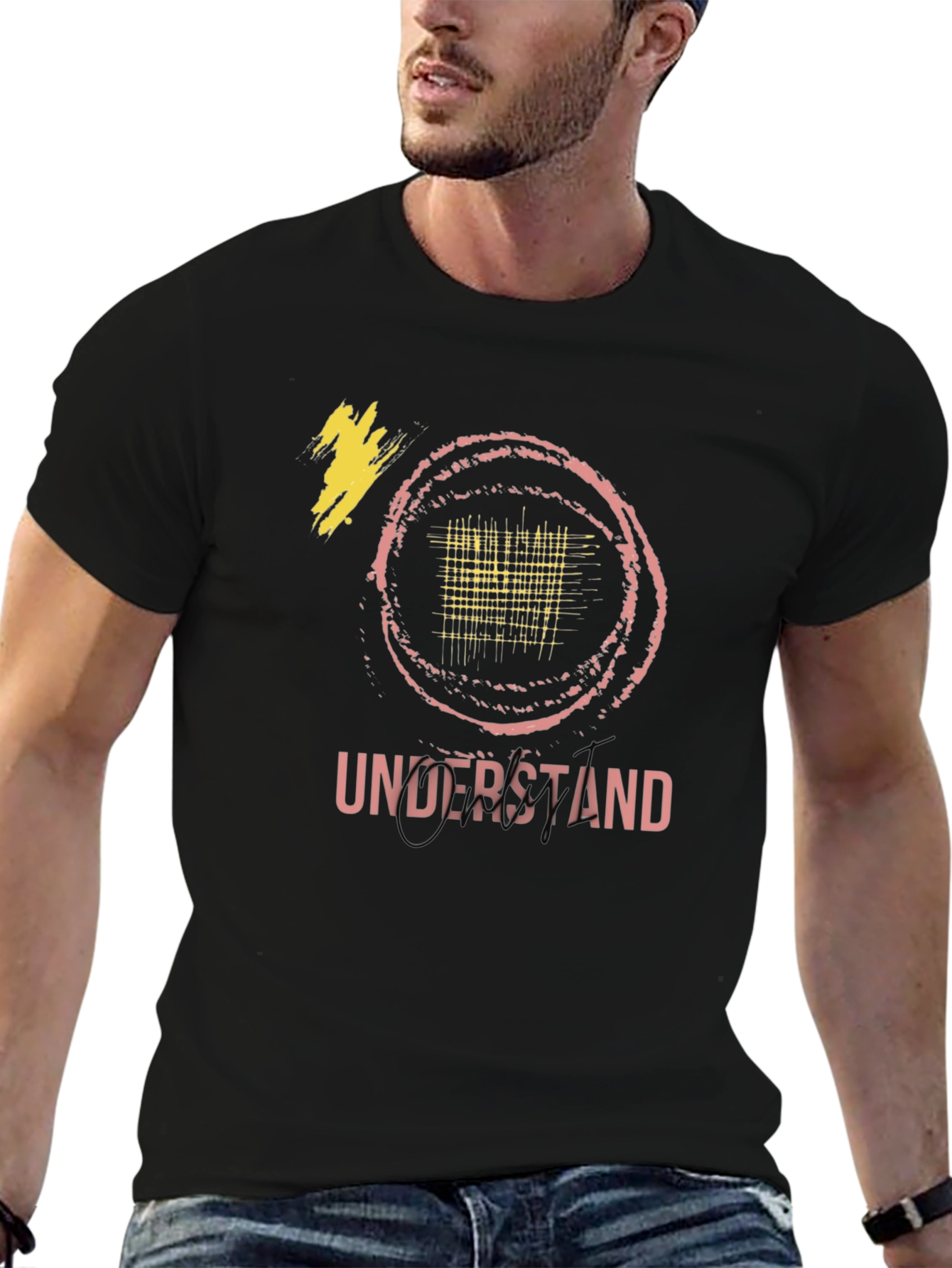 Understand Graphic Tee - Trendy Black Cotton Shirt