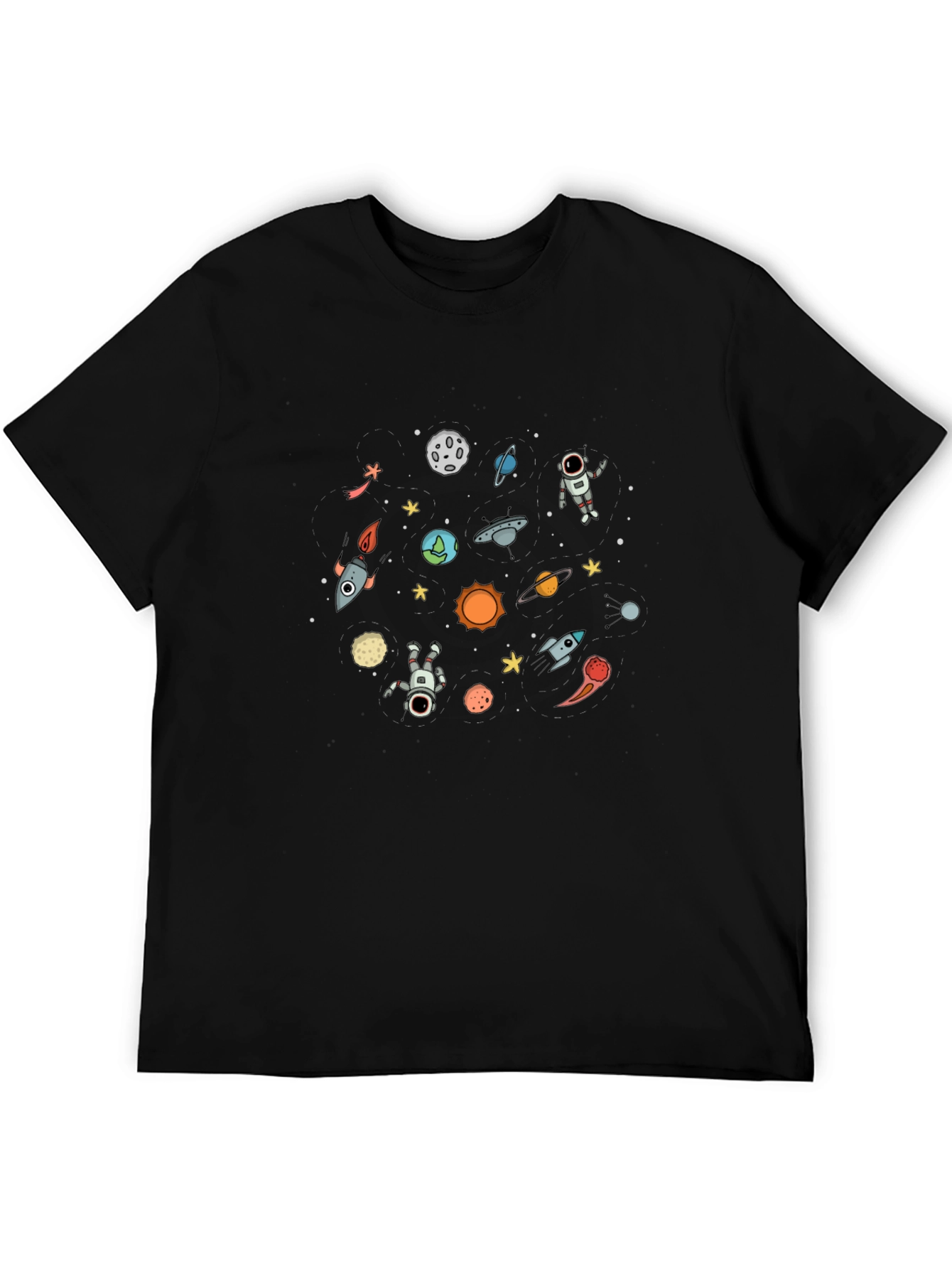 Space Adventure Black Graphic Tee