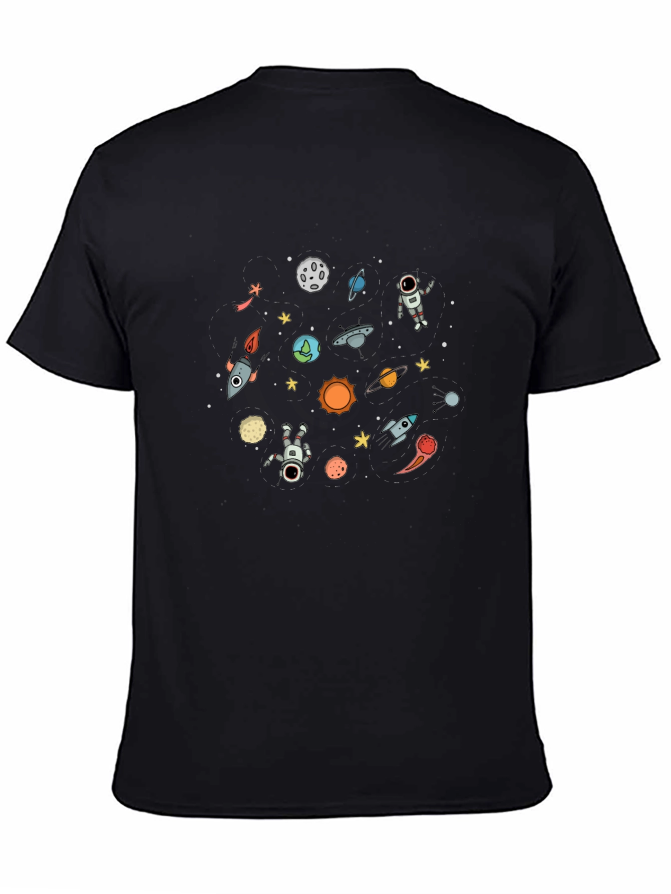 Space Adventure Black Graphic Tee
