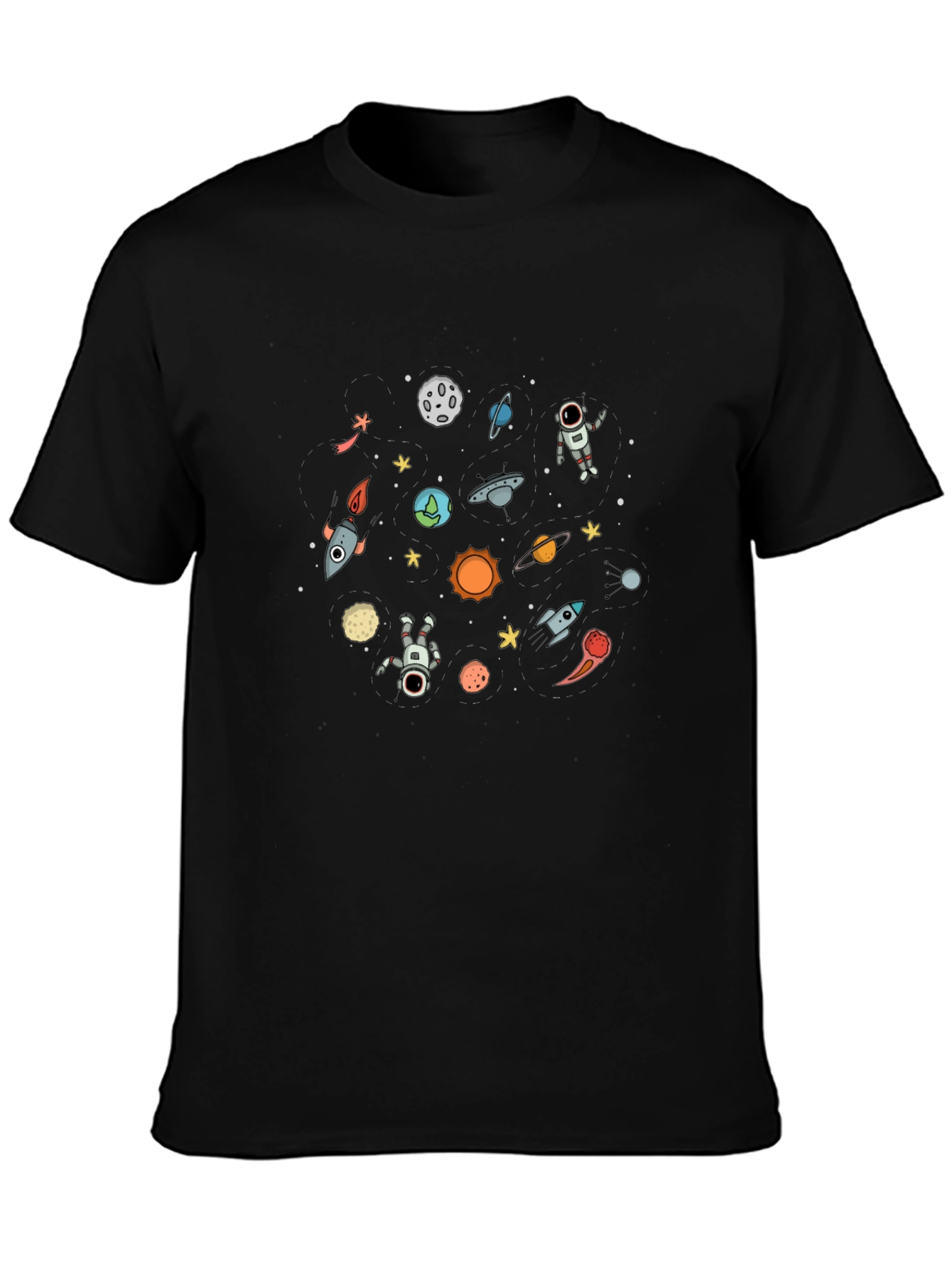 Space Adventure Black Graphic Tee