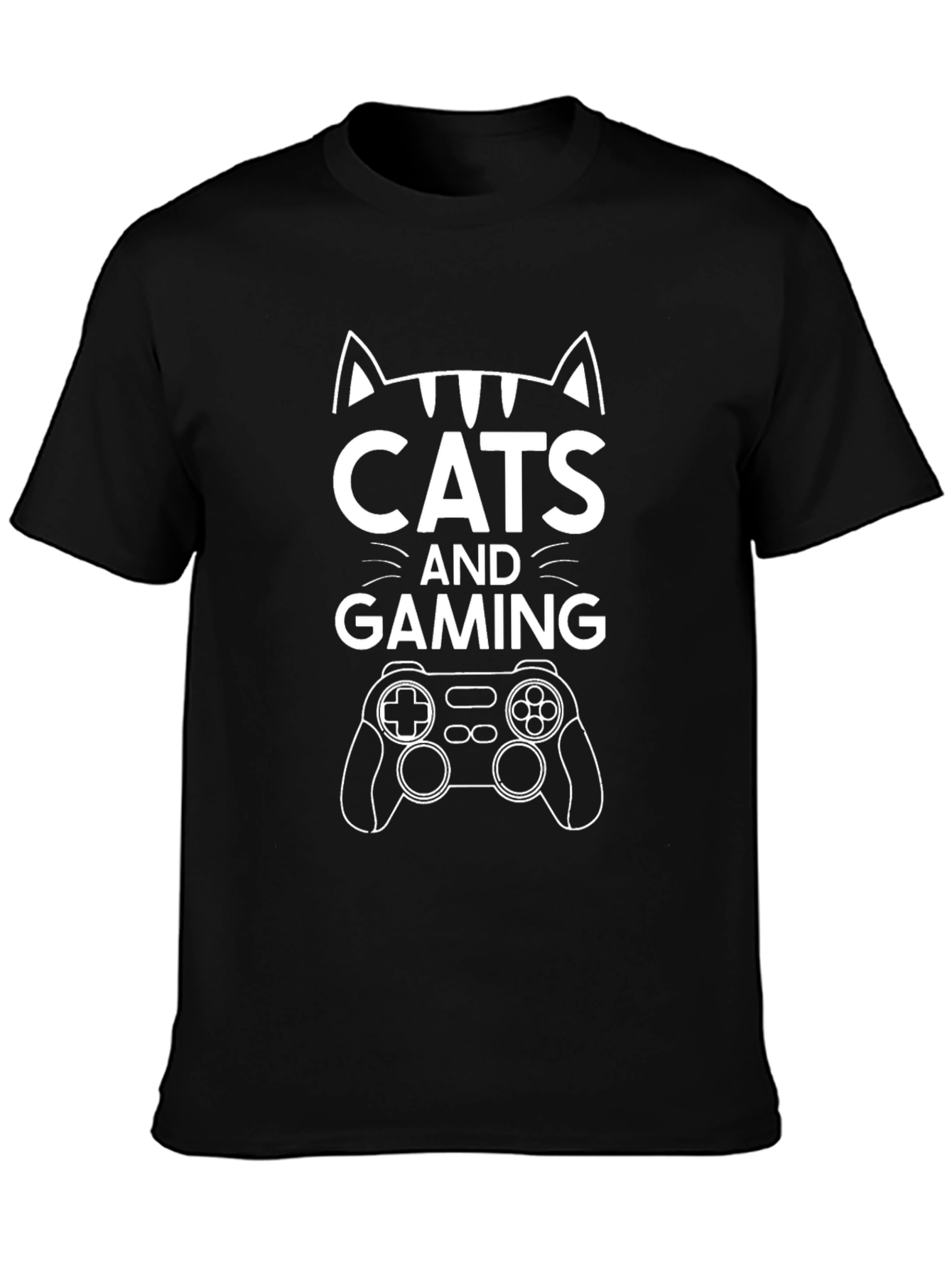 Cats and Gaming Graphic T-Shirt Gamer Cat Lover
