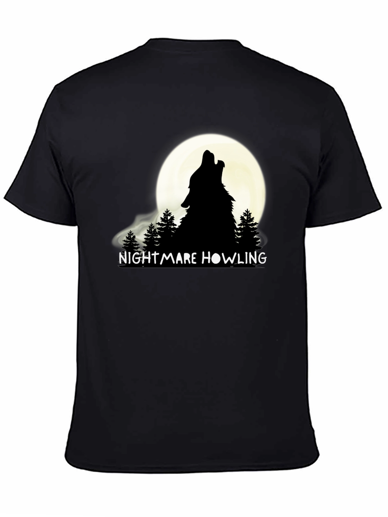 Nightmare Howling Wolf Graphic T-Shirt