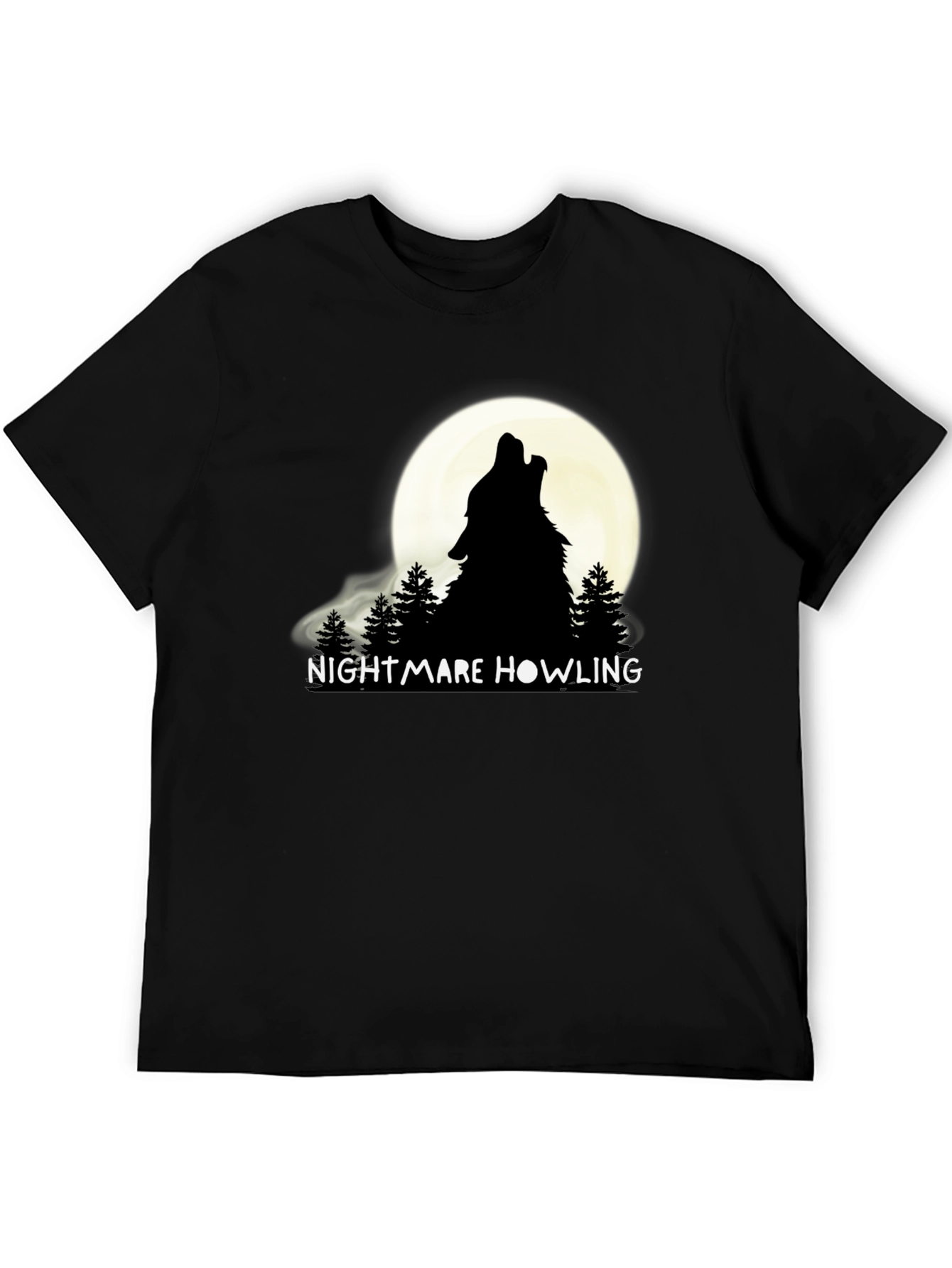 Nightmare Howling Wolf Graphic T-Shirt