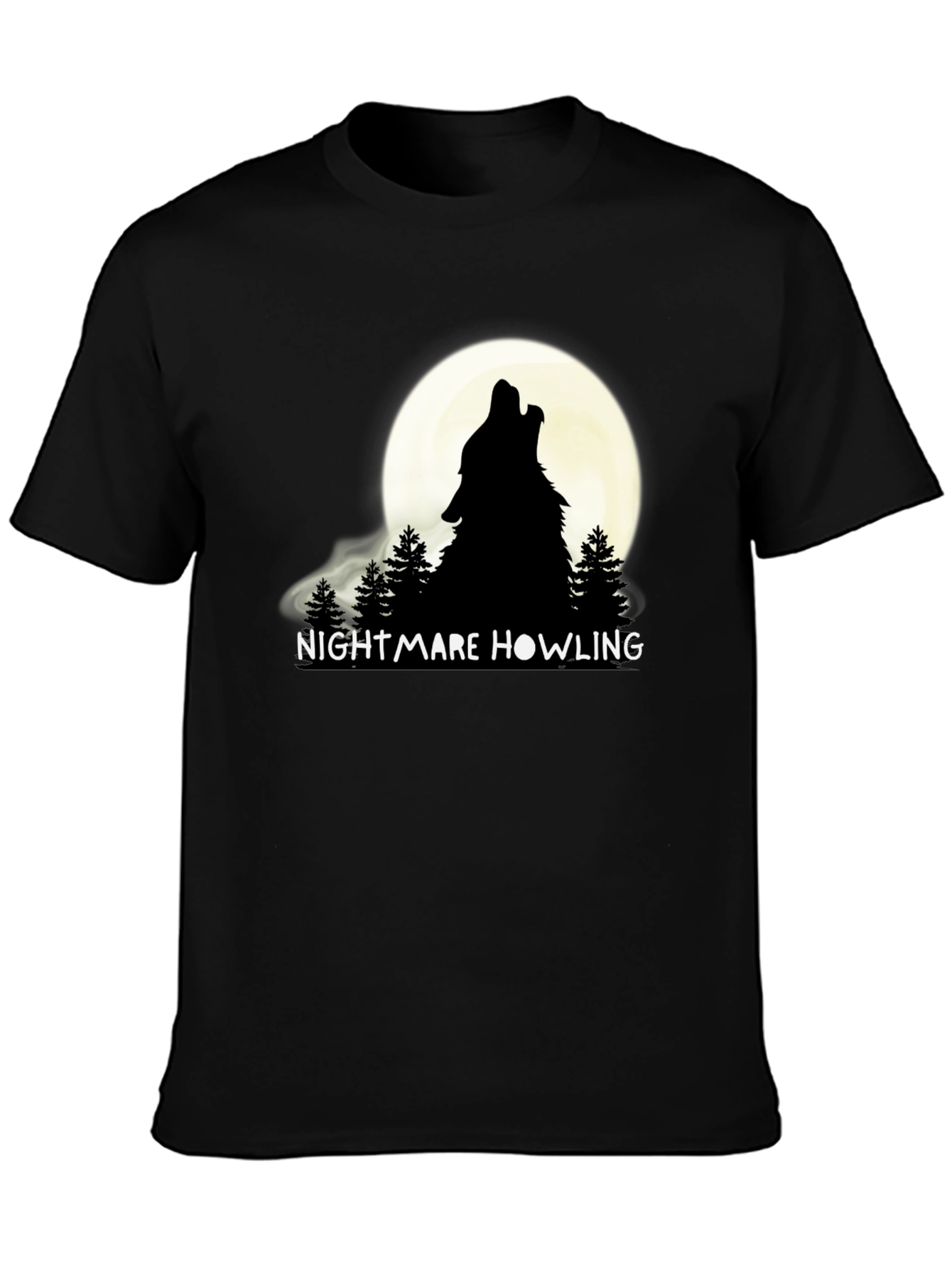 Nightmare Howling Wolf Graphic T-Shirt