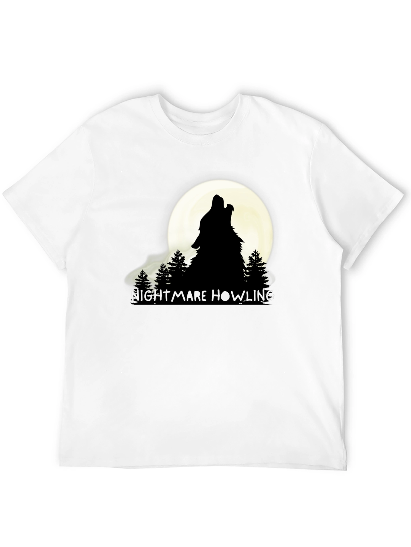 Nightmare Howling Wolf Graphic T-Shirt