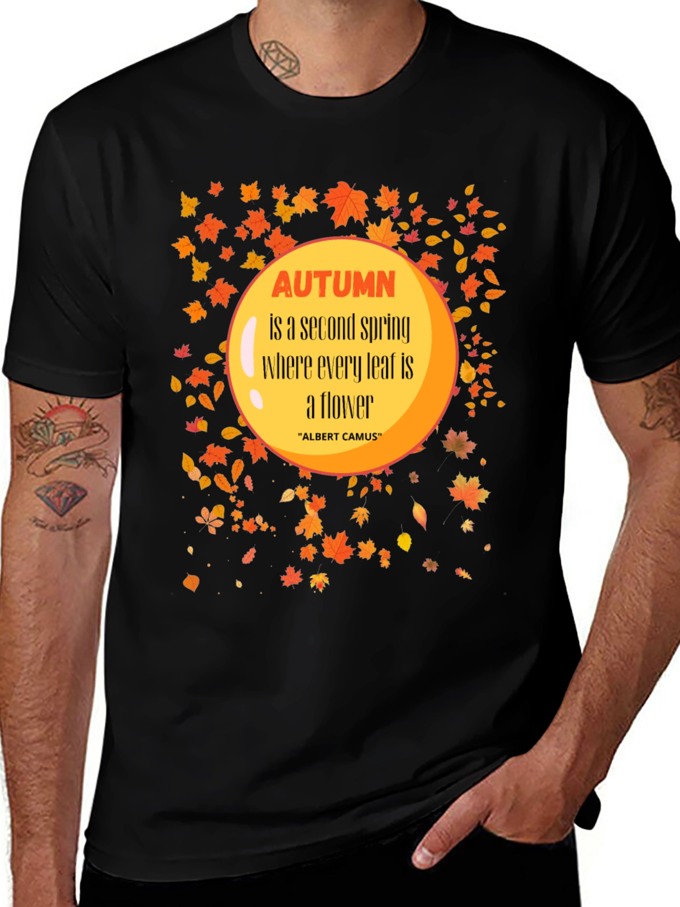 Autumn Leaves Graphic T-Shirt - Trendy Fall Apparel