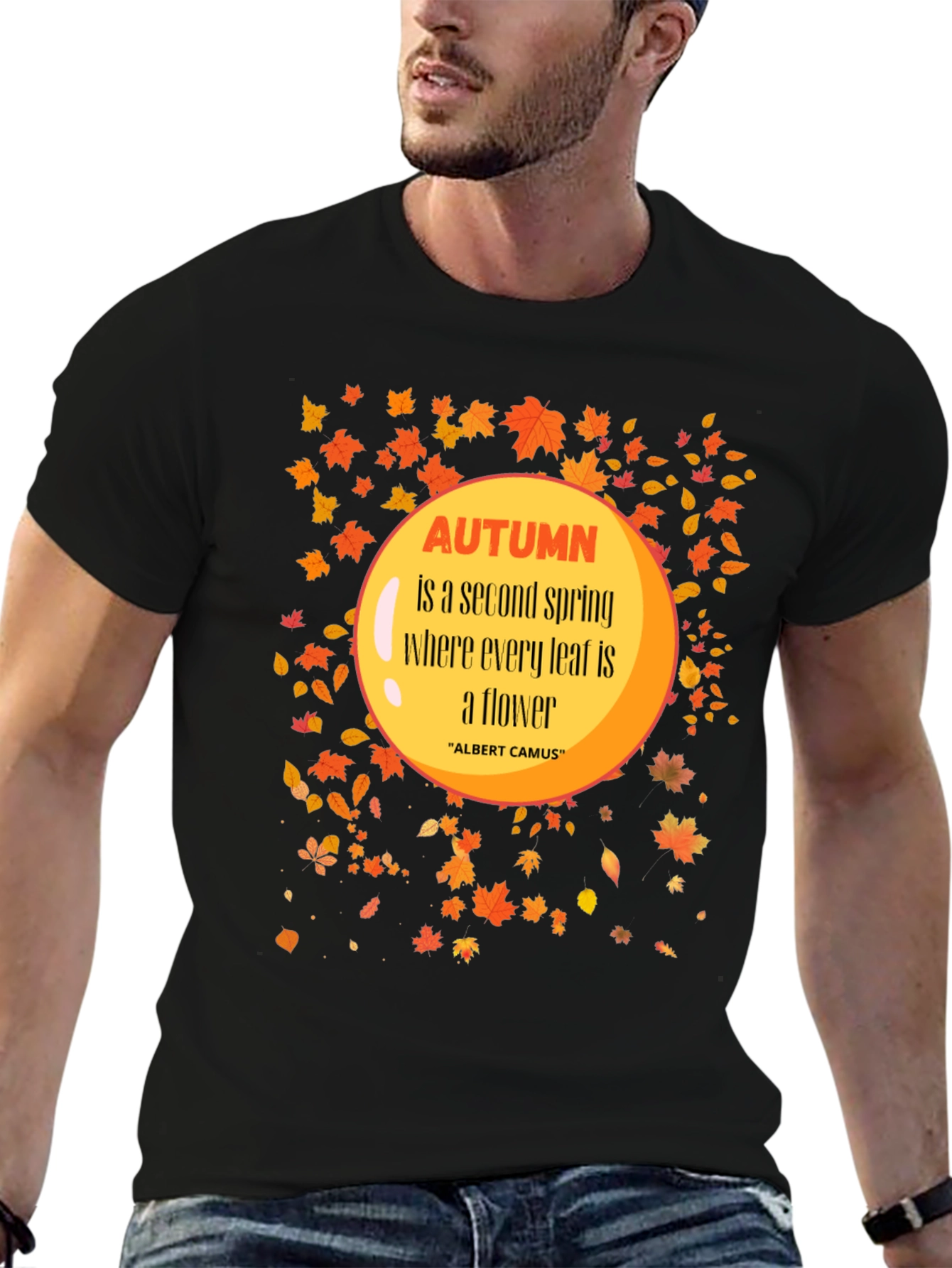 Autumn Leaves Graphic T-Shirt - Trendy Fall Apparel