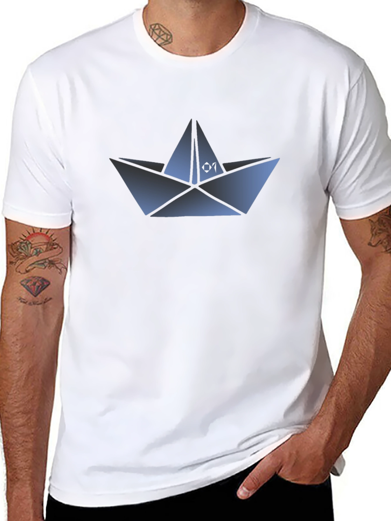 Paper Boat Graphic Tee - Unique Origami Design