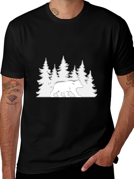 Bear & Forest Graphic Tee - Nature Lover Apparel