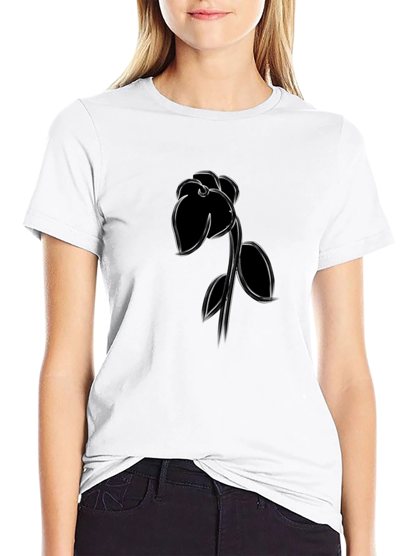 Black Rose Graphic Tee - Mens Casual Shirt