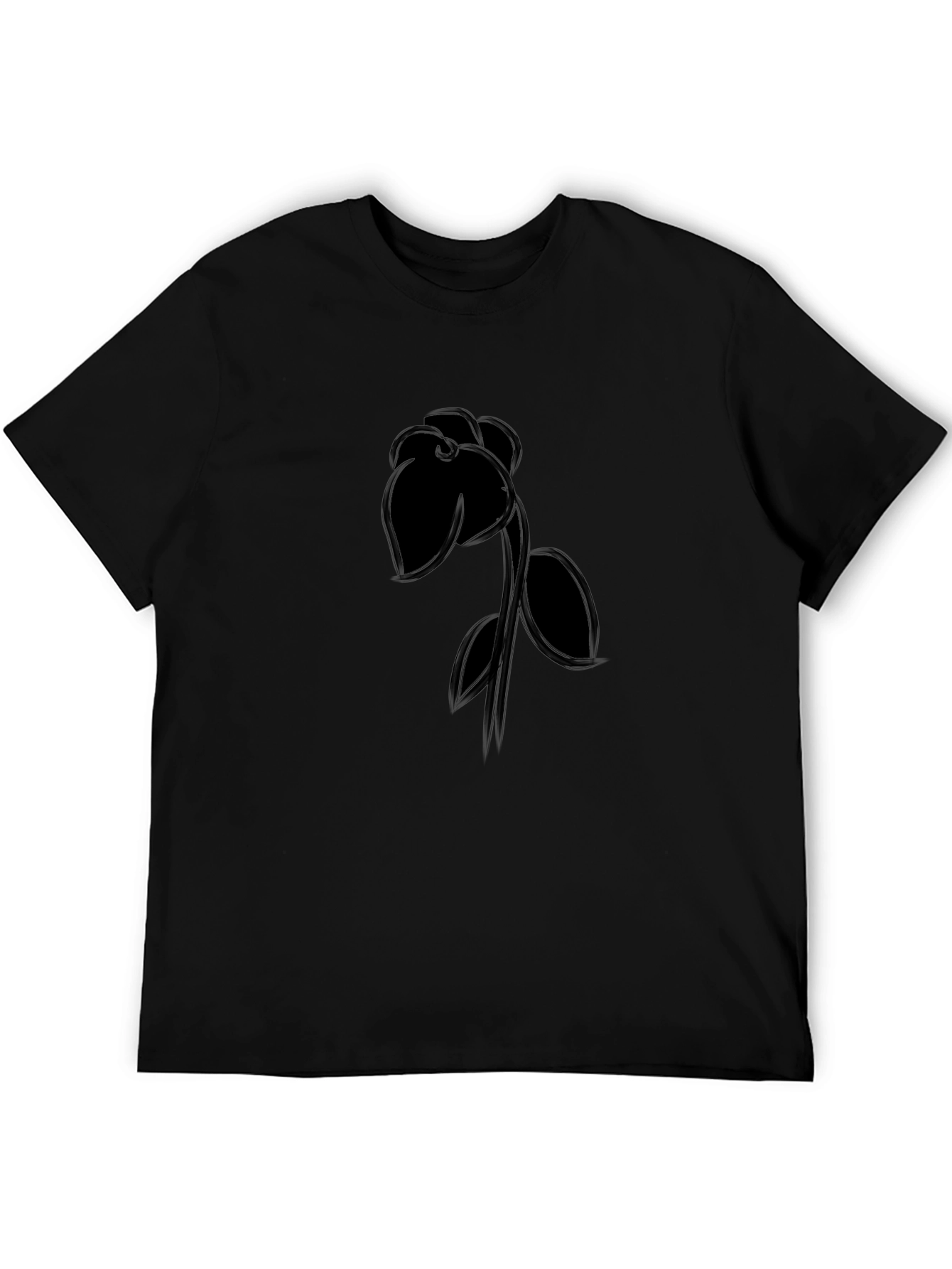 Black Rose Graphic Tee - Mens Casual Shirt