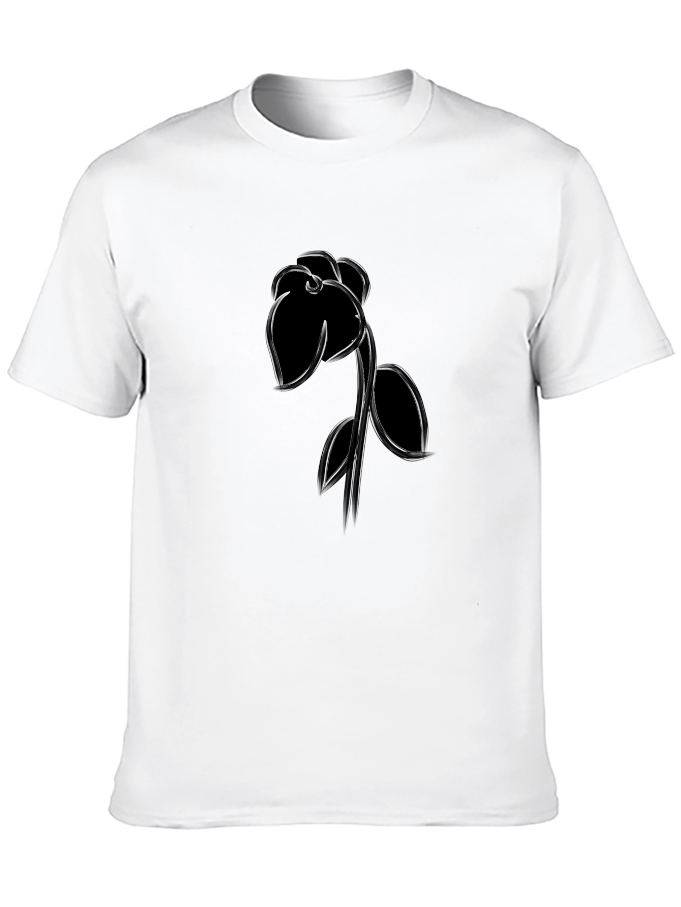 Black Rose Graphic Tee - Mens Casual Shirt