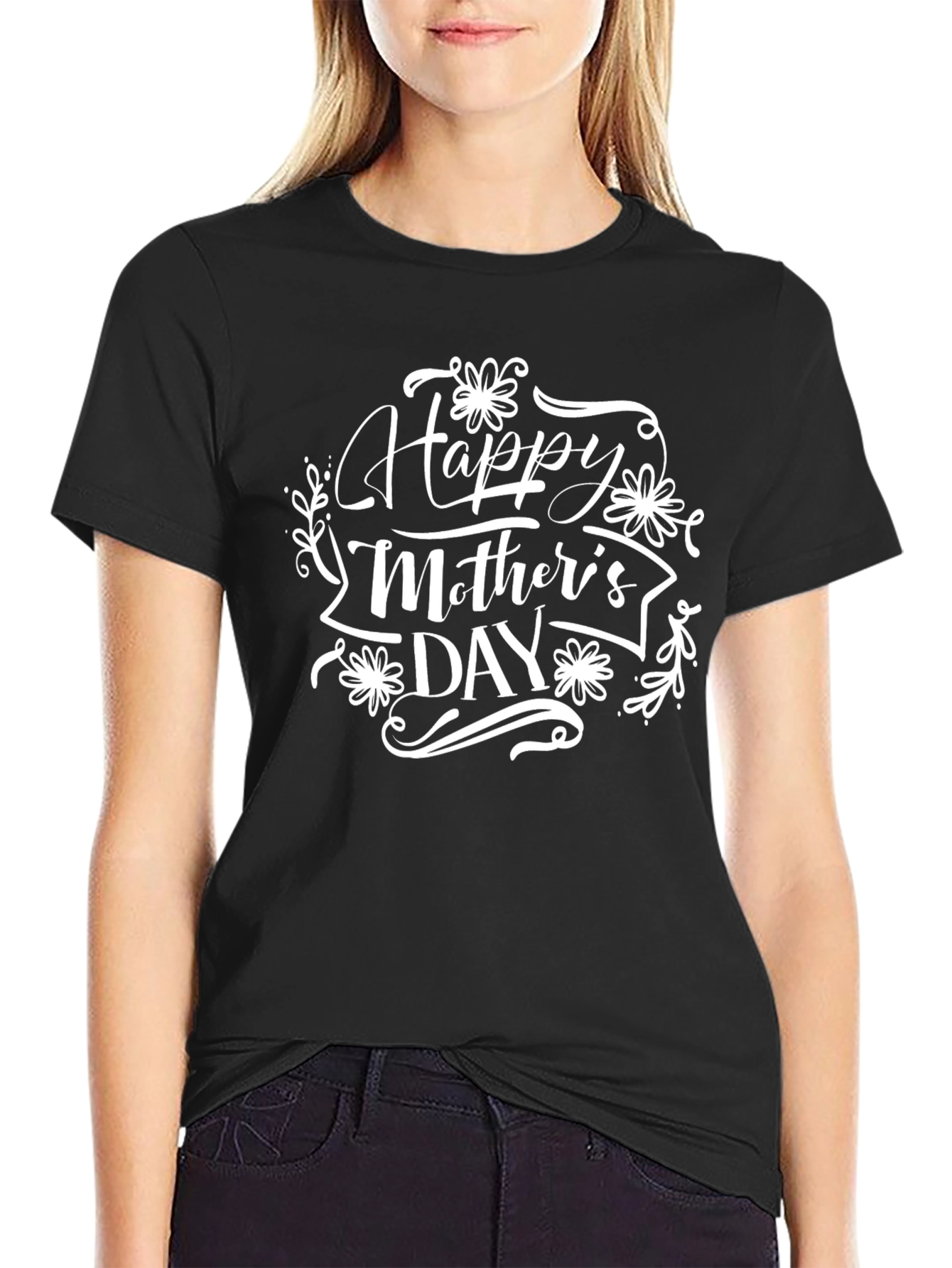 Happy Mothers Day Black T-Shirt