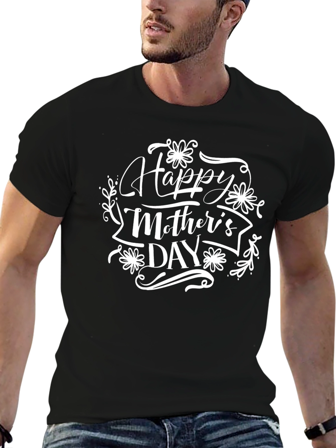 Happy Mothers Day Black T-Shirt