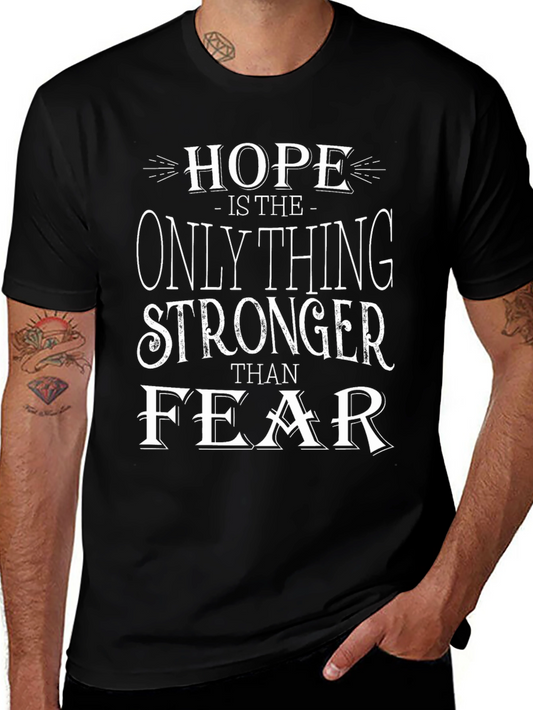 Hope Stronger Than Fear Graphic Tee - Black