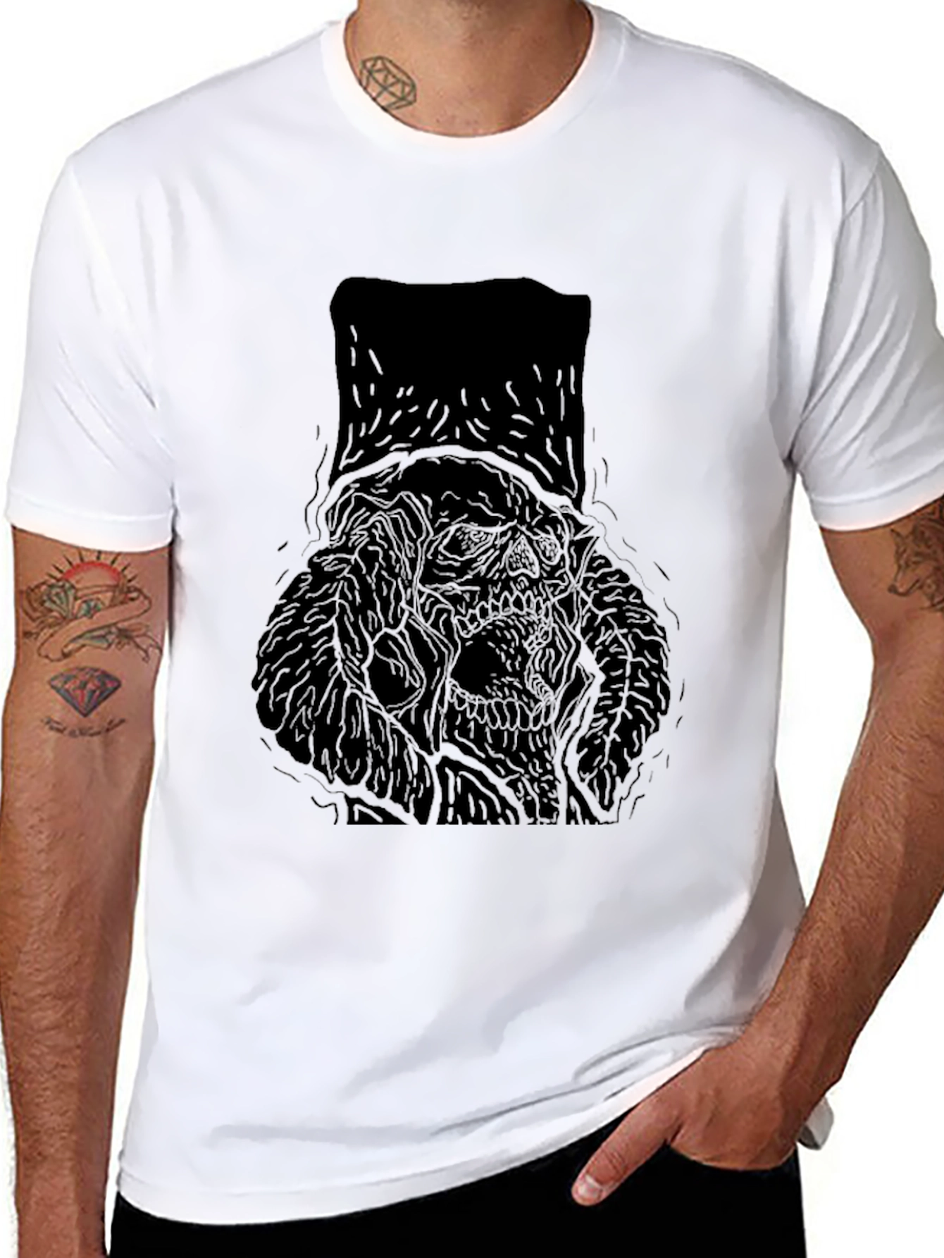Dark Graphic Tee - Skull Design