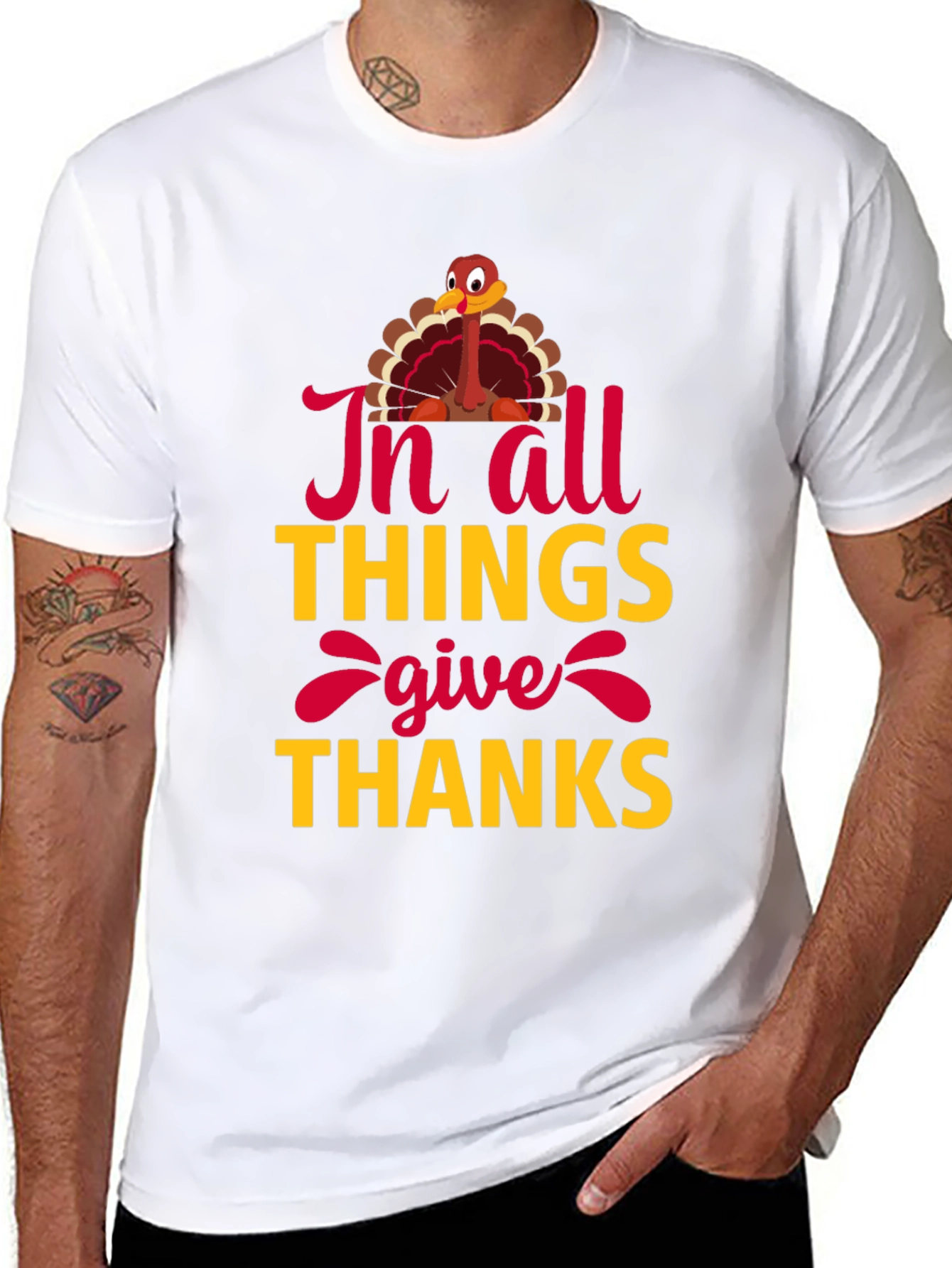 Thanksgiving Turkey T-Shirt - In All Things Give Thanks