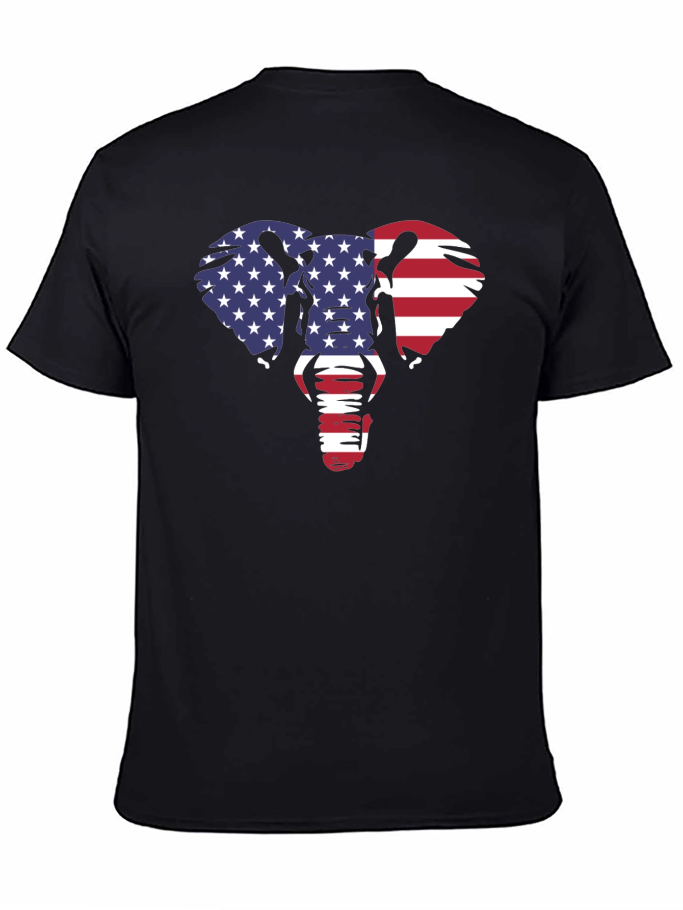 American Flag Elephant Graphic Tee - Black