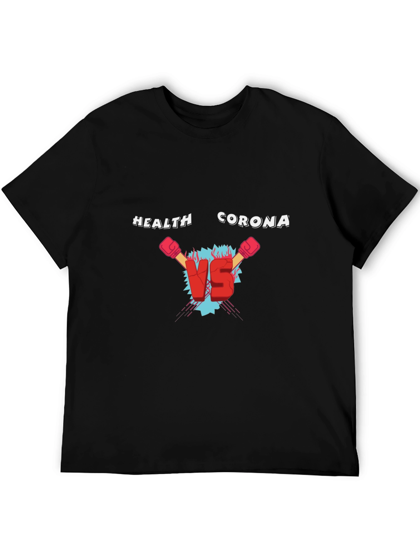 Health Vs Corona Black T-Shirt