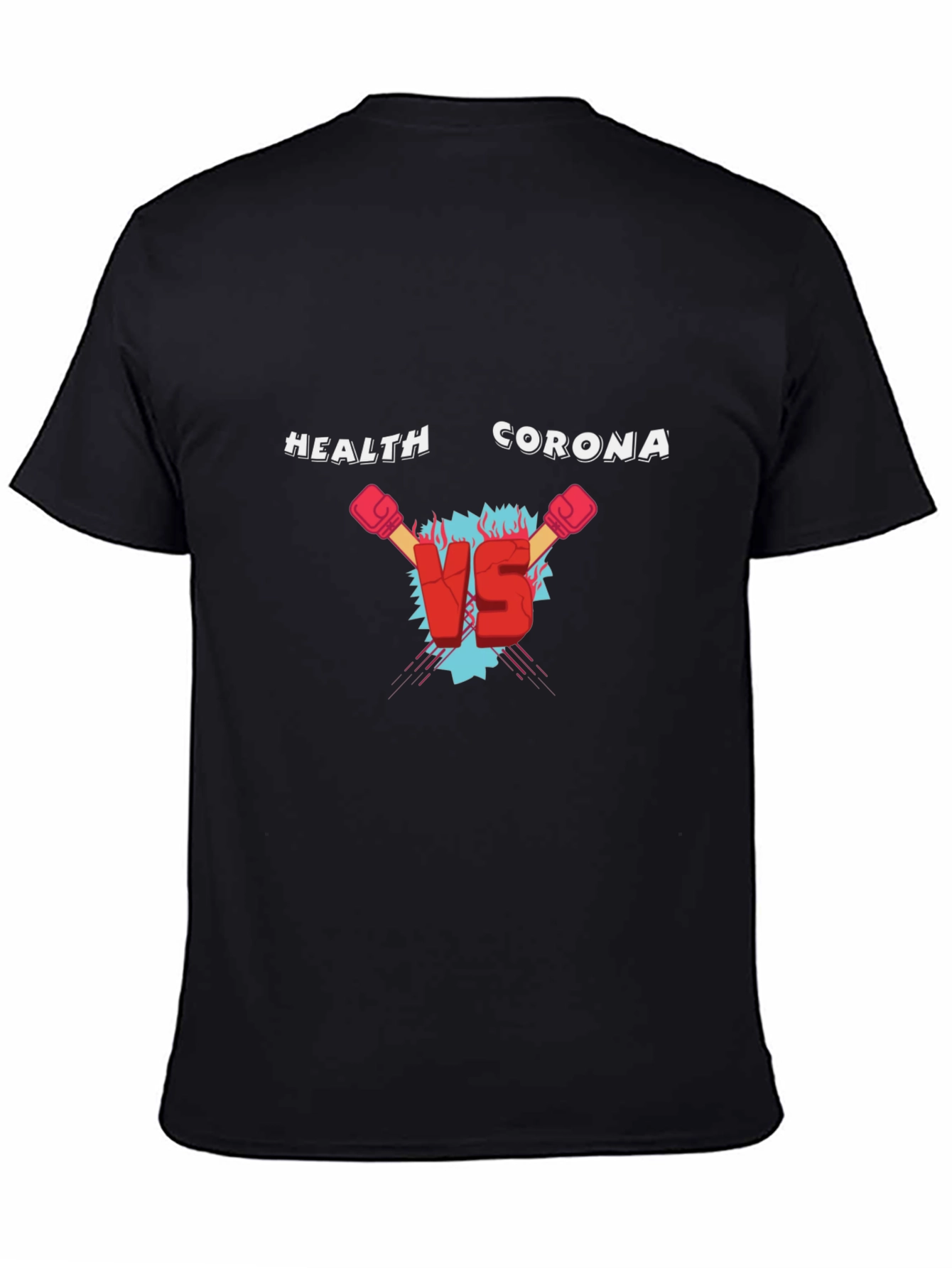Health Vs Corona Black T-Shirt