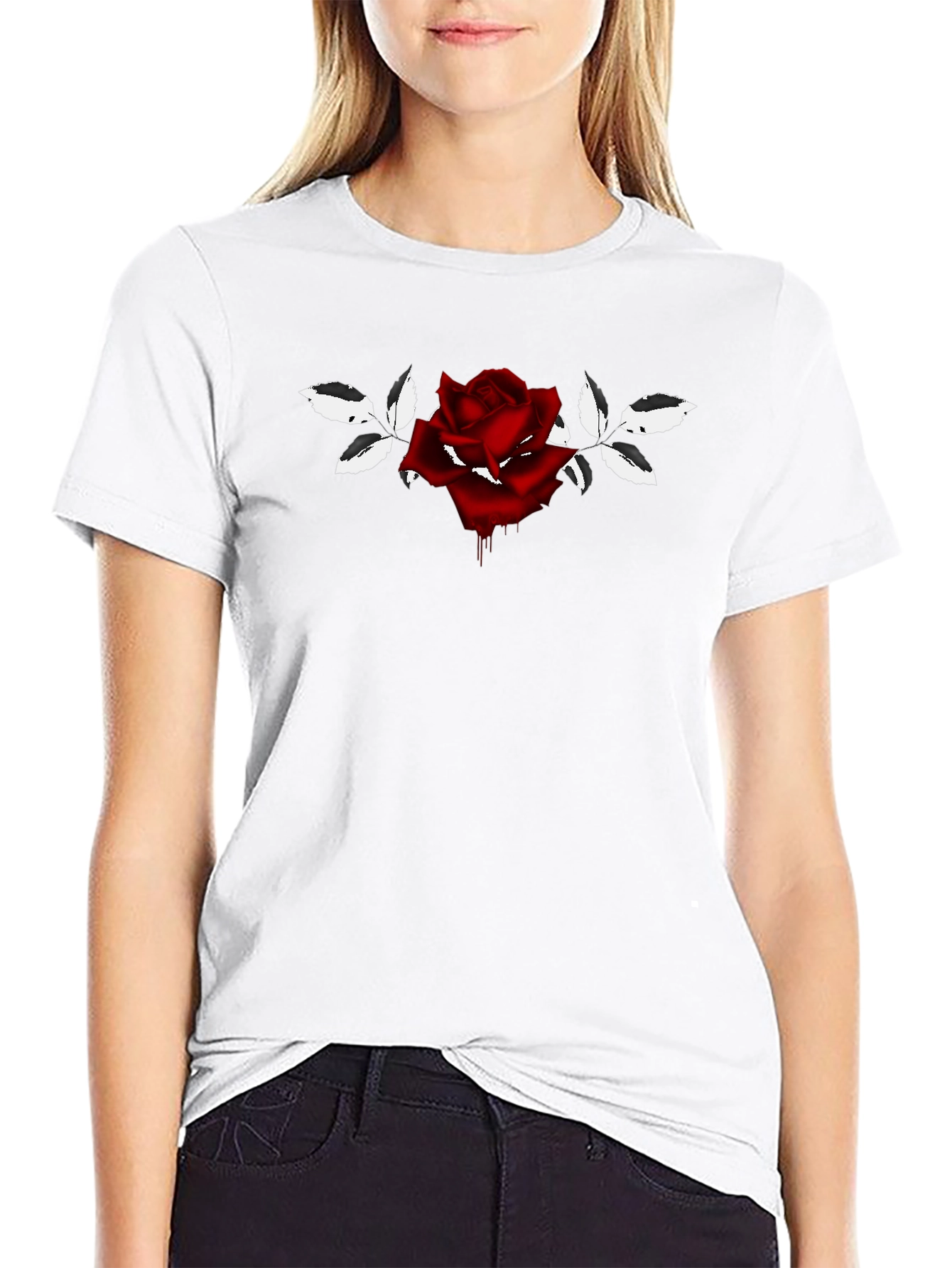 Rose Graphic Black T-Shirt