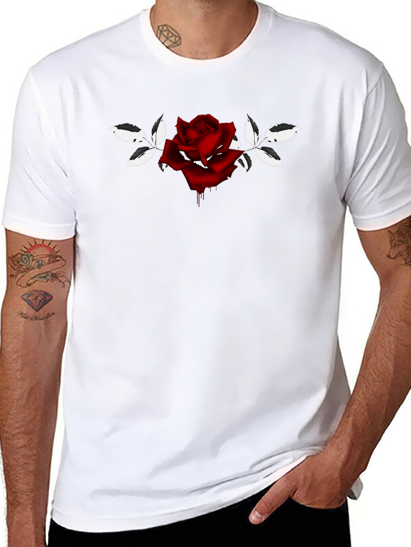 Rose Graphic Black T-Shirt