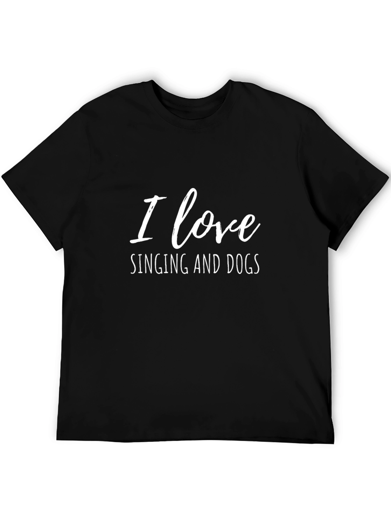 I Love Singing and Dogs Black T-Shirt