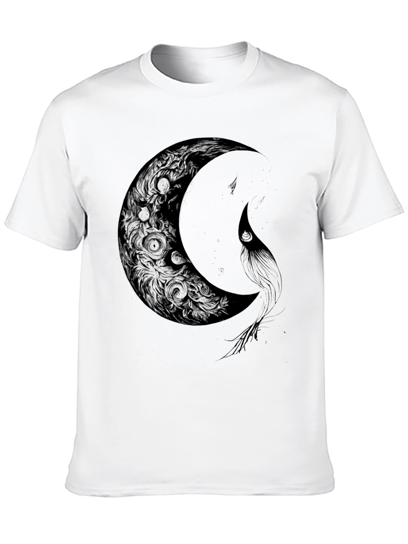 Crescent Moon Graphic Print Tee - Soft Cotton Blend