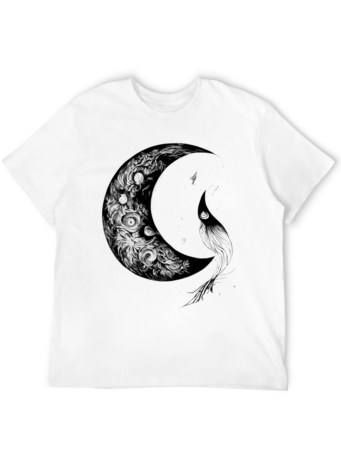 Crescent Moon Graphic Print Tee - Soft Cotton Blend