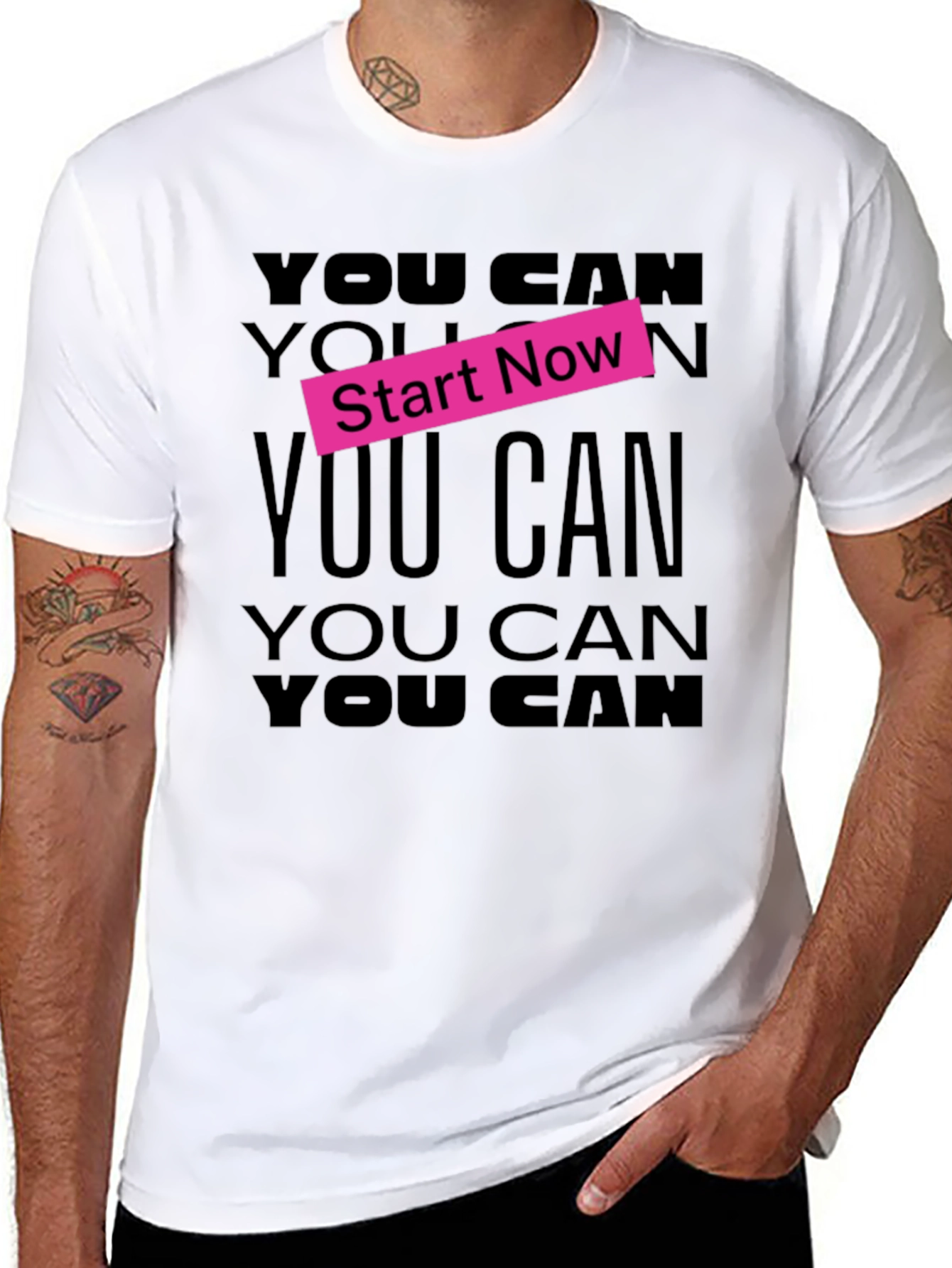 Motivational You Can Start Now Black T-Shirt
