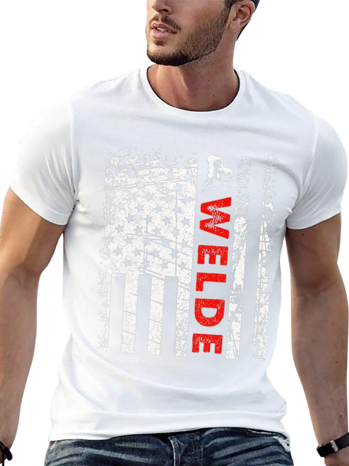 Welder American Flag T-Shirt Patriotic Welding Tee