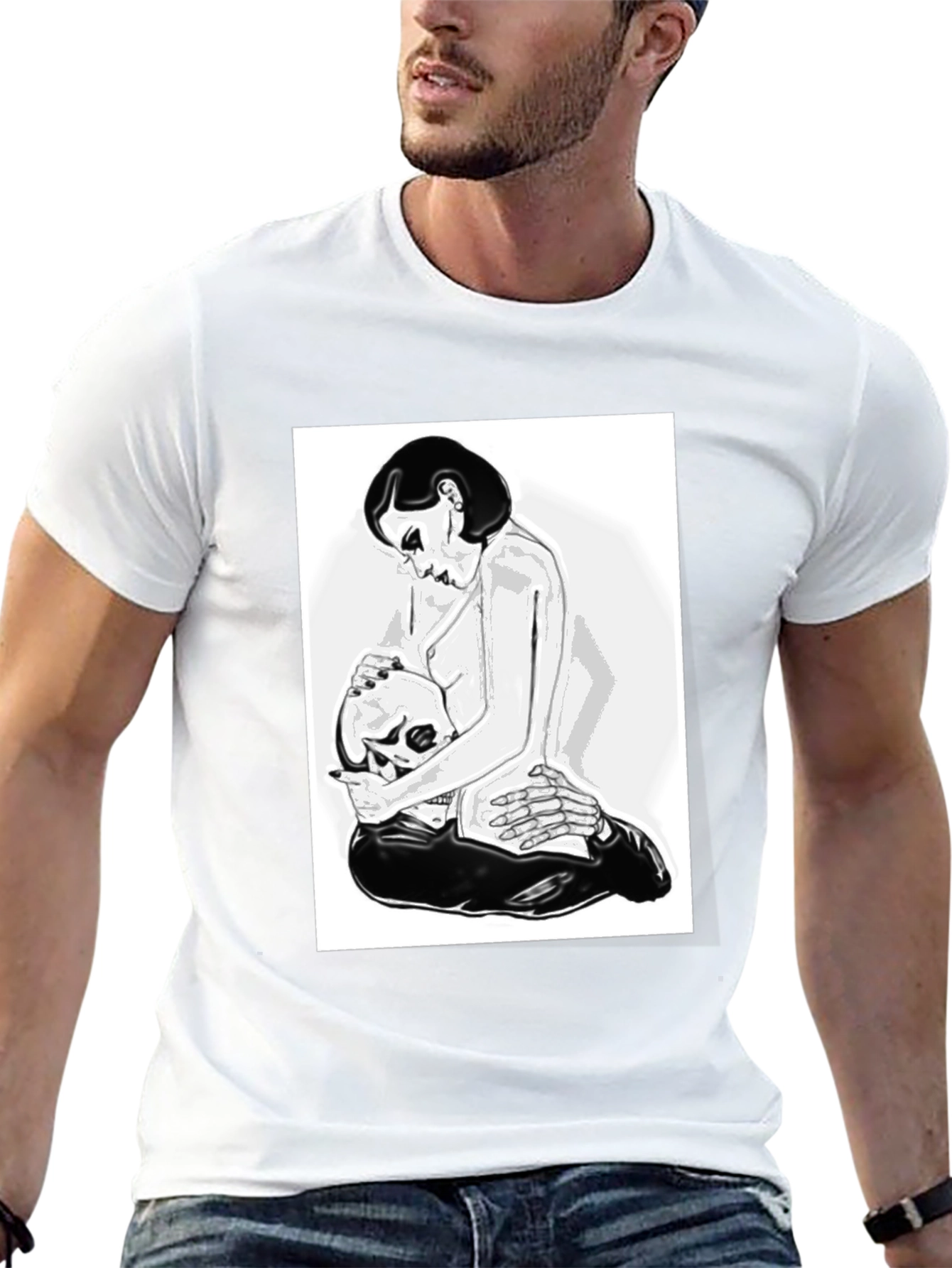Graphic T-Shirt - Woman and Skull Design