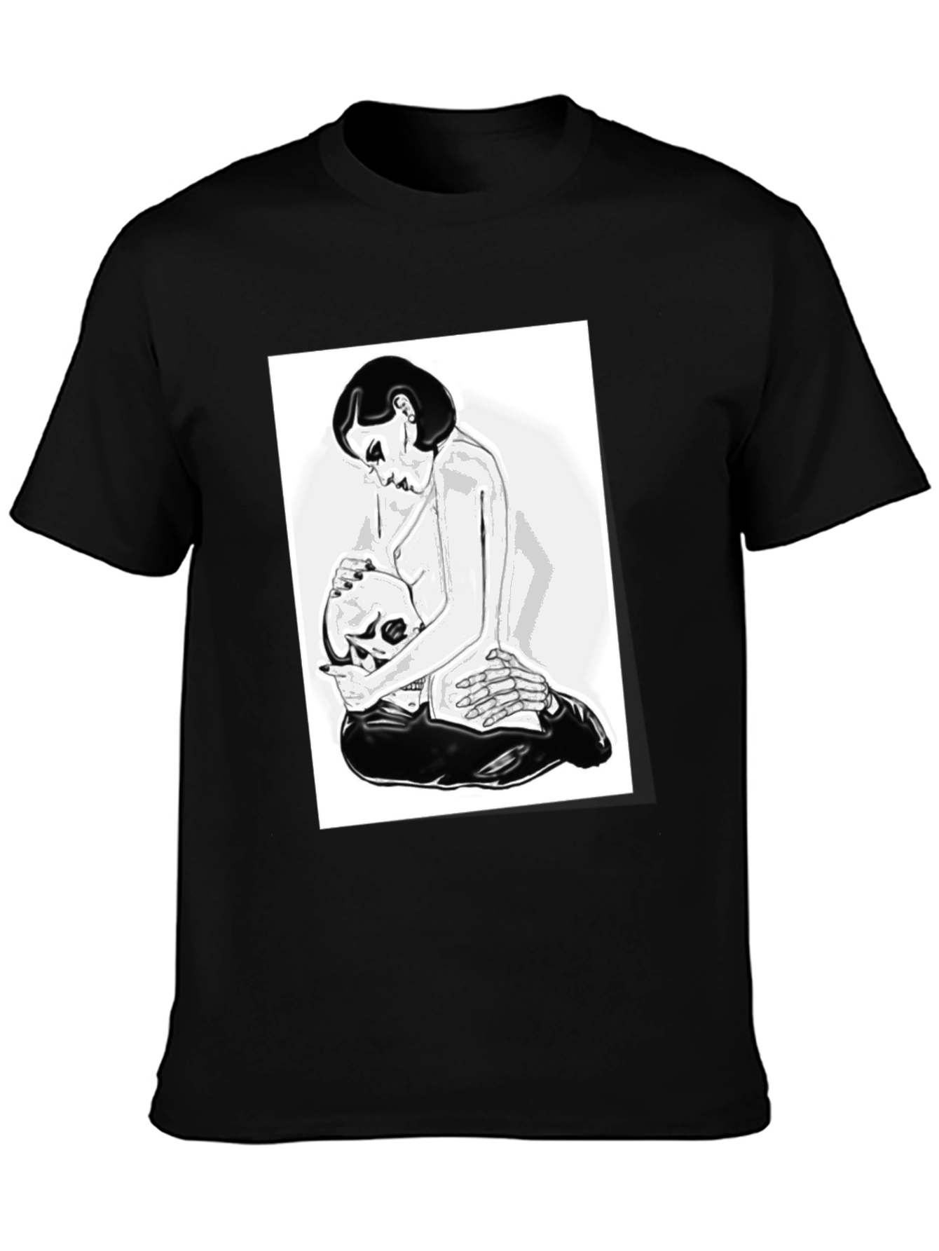 Graphic T-Shirt - Woman and Skull Design