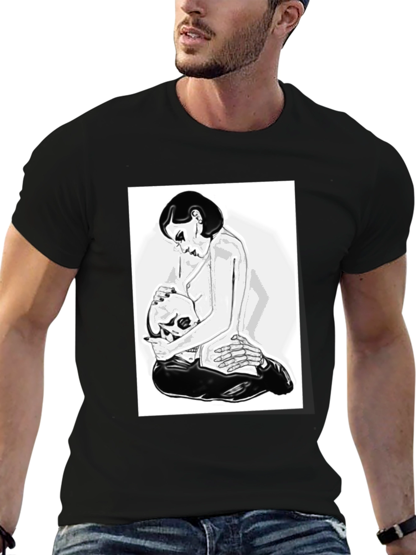 Graphic T-Shirt - Woman and Skull Design