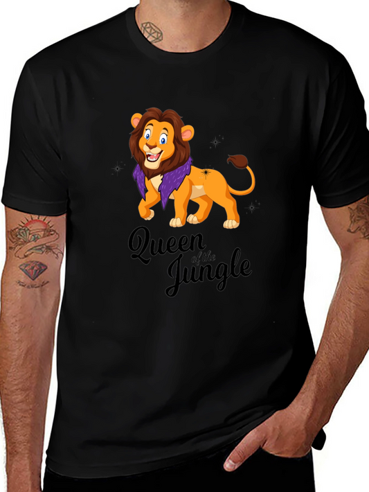 Queen of the Jungle Lion Black T-Shirt