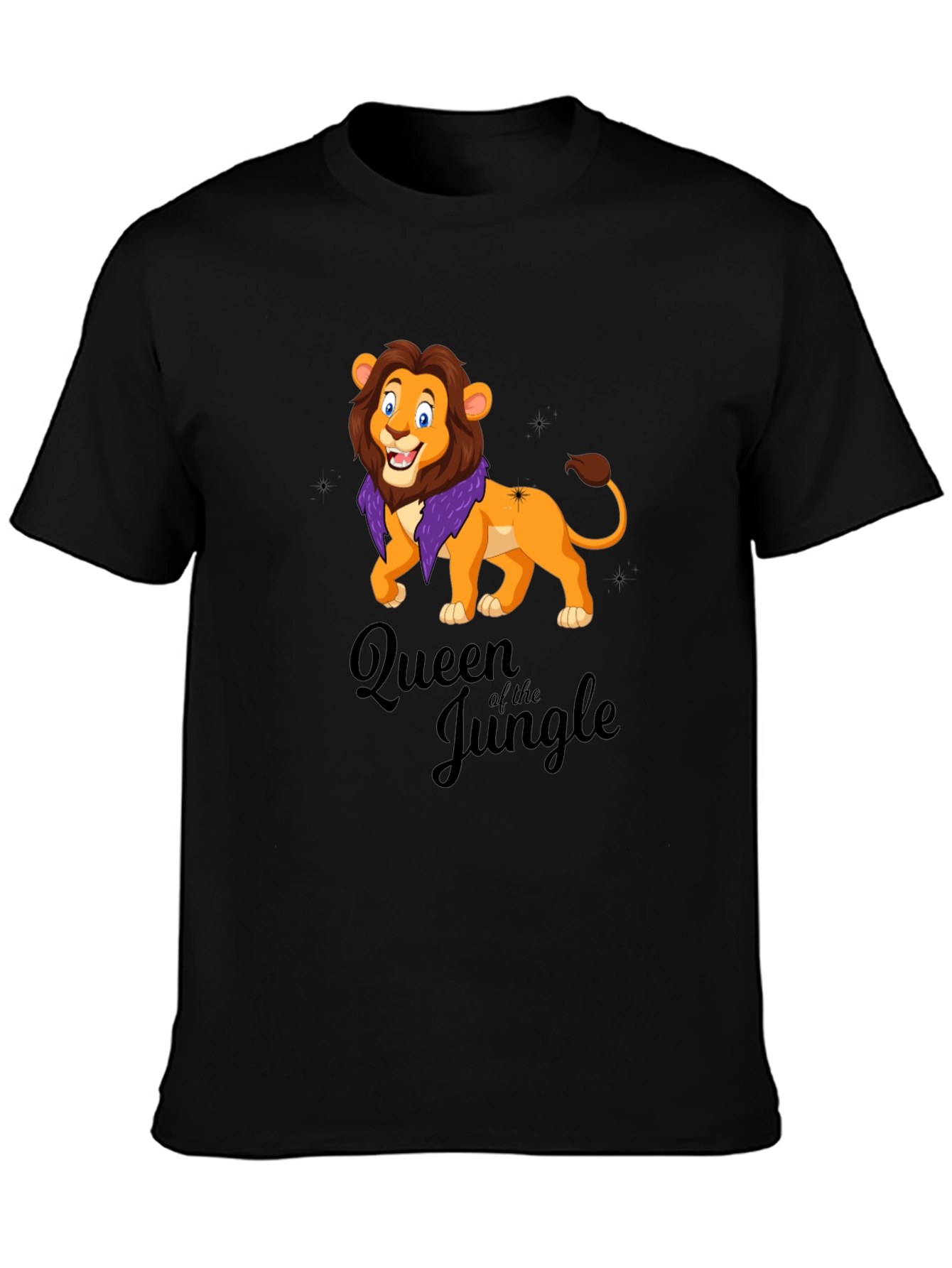 Queen of the Jungle Lion Black T-Shirt