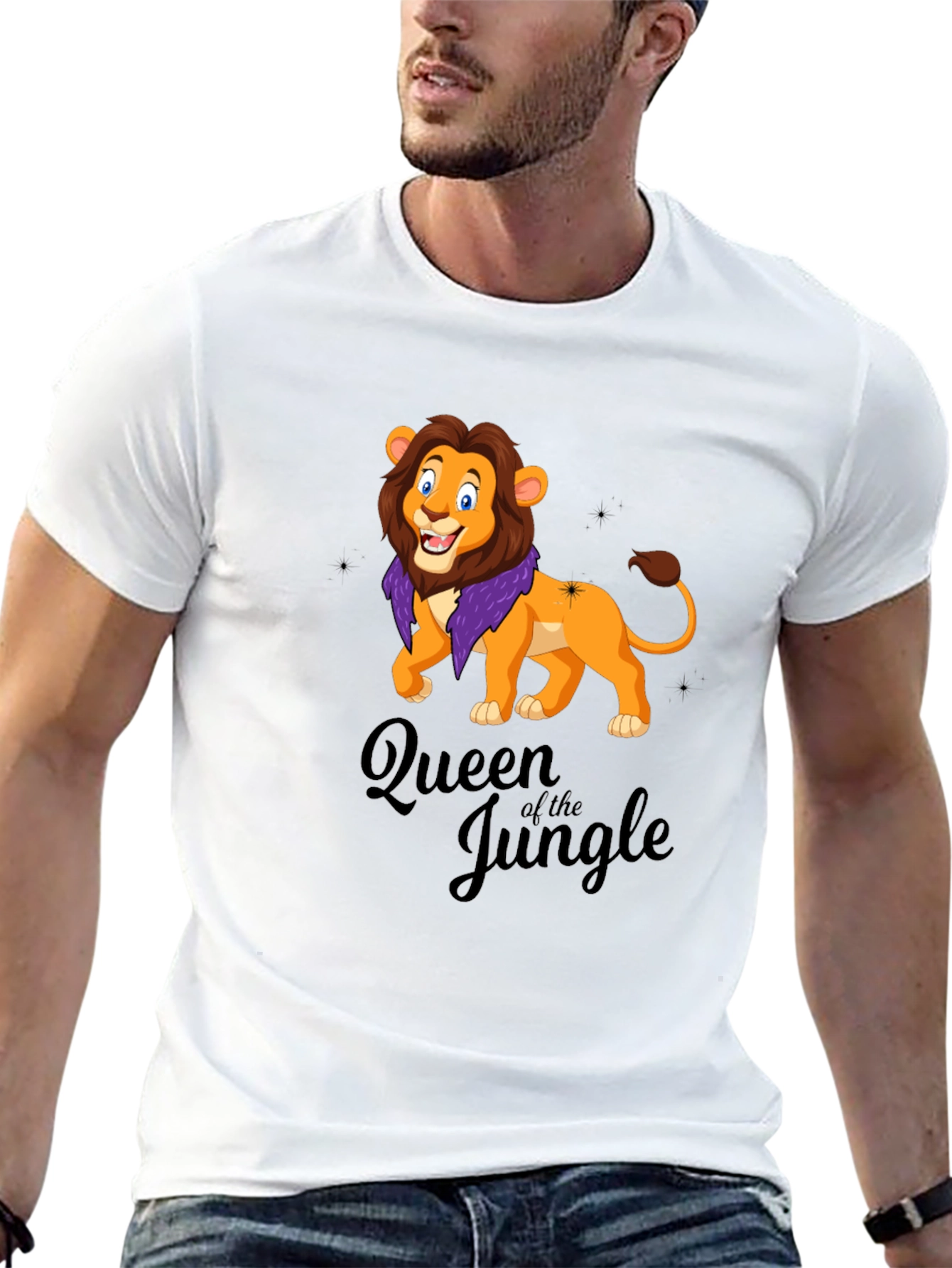 Queen of the Jungle Lion Black T-Shirt